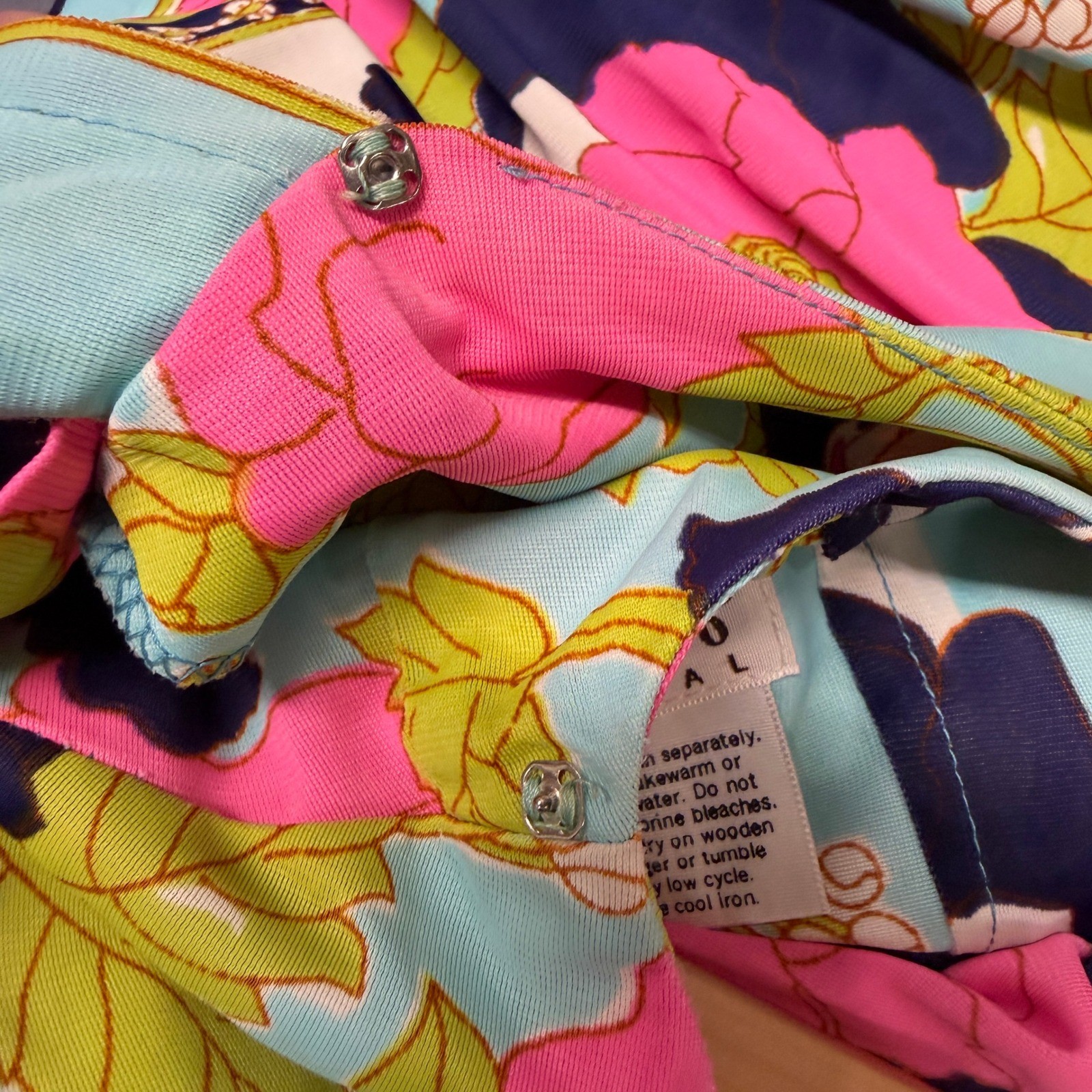 Vintage Lounge Craft Maxi Dress Womens Medium Floral Blue Pink USA Union