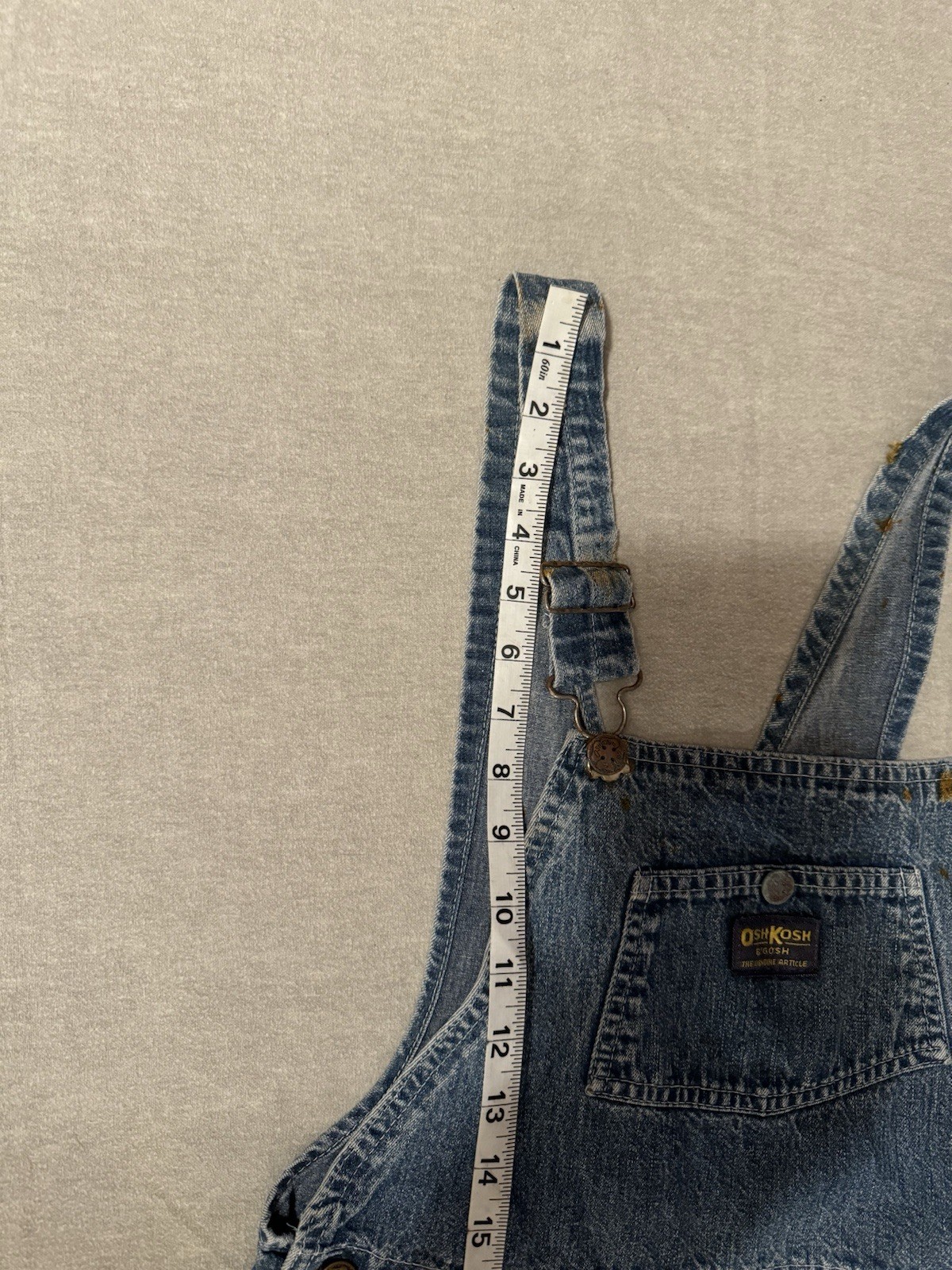 Vintage USA OshKosh B’Gosh Vestbak Denim Overalls Jumper Dress Small Grunge 90s