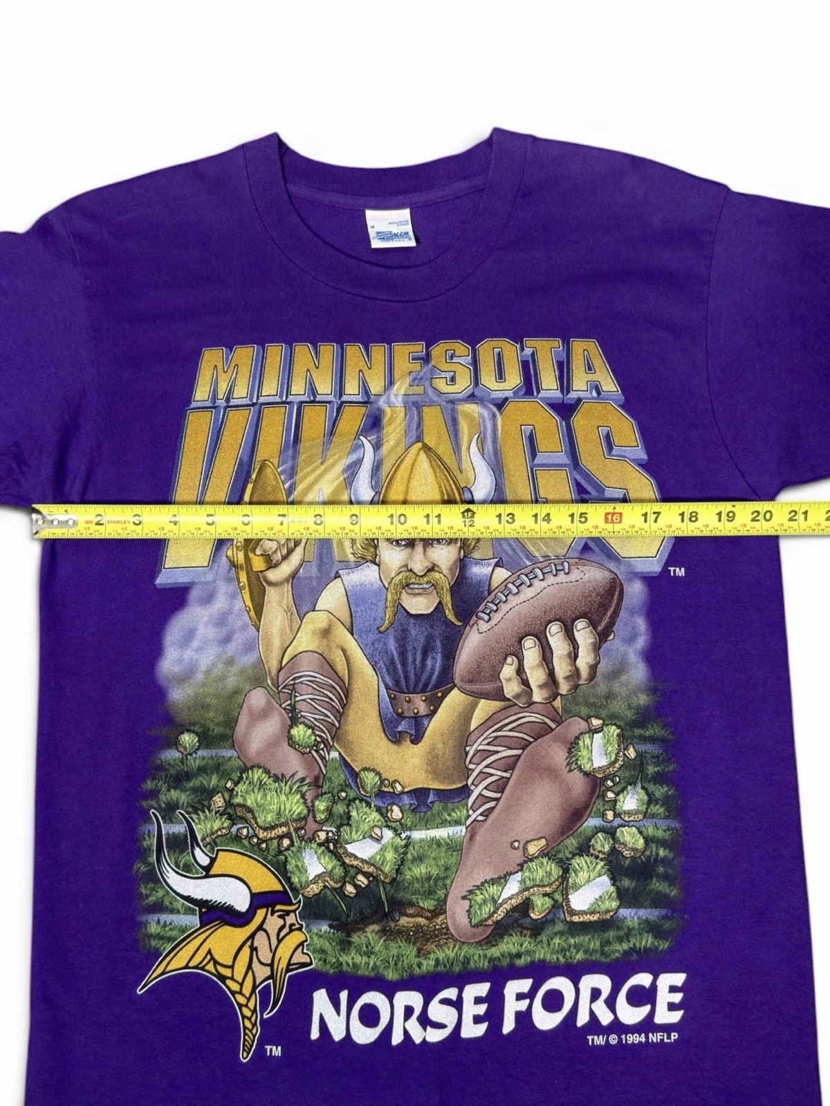 Vintage Salem Sportswear Minnesota Vikings Norse Force Shirt Size M Made in USA