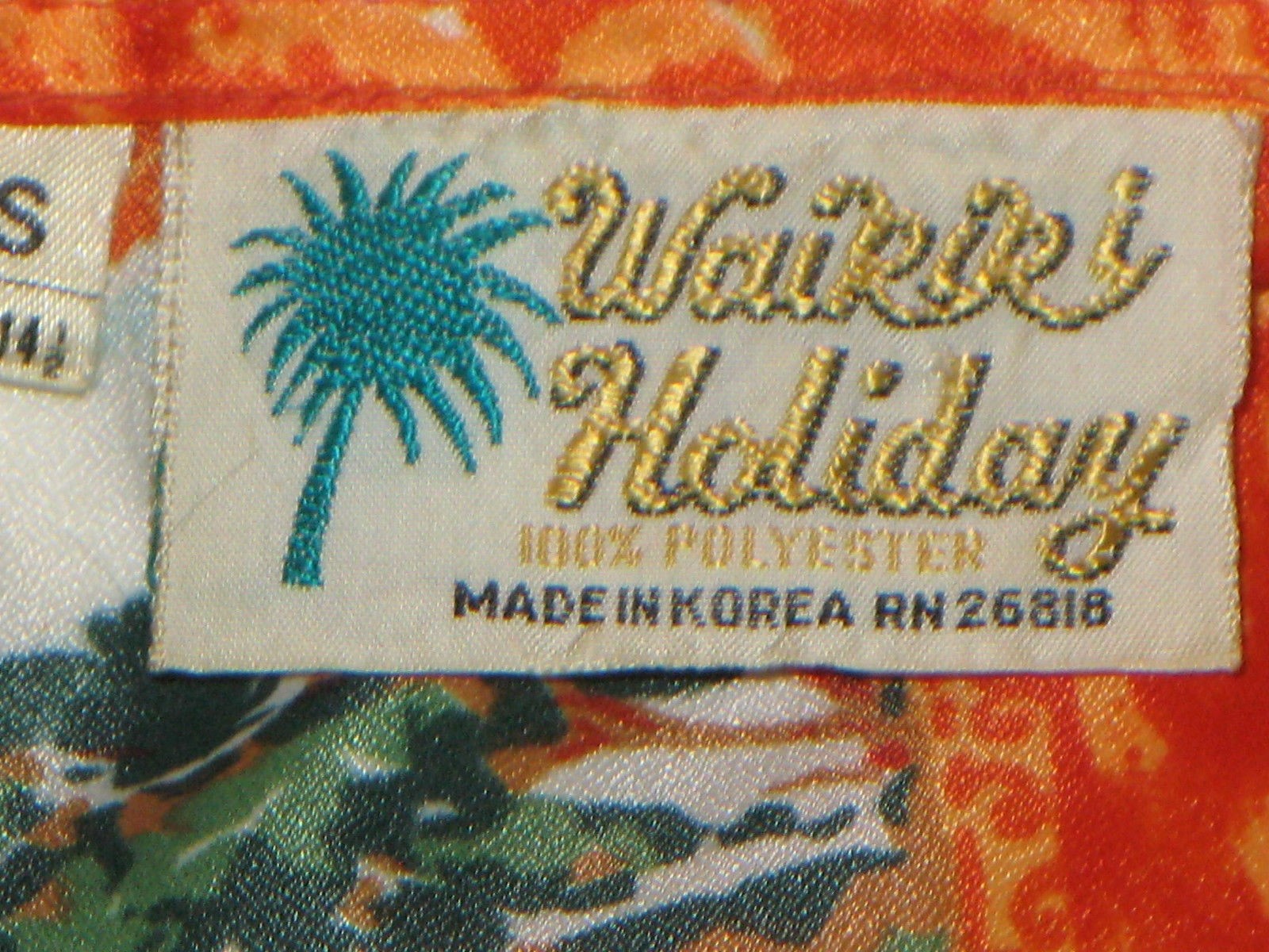 Vintage Waikiki Holiday Hawaiian Shirt Sz S 100% Polyester Korea Made