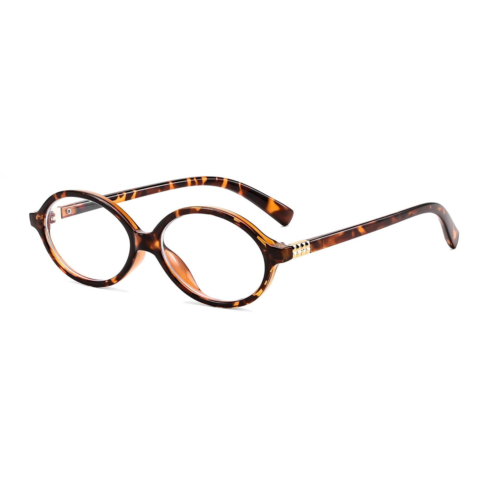 FEISEDY Vintage Oval Glasses for Women Men Retro Tortoise Blue 53MM,