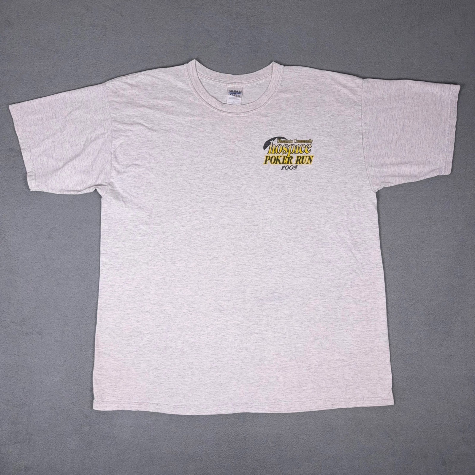 Vintage 2003 Poker Run Biker T-Shirt Chopper Motorcycle Gildan Ultra Cotton XL