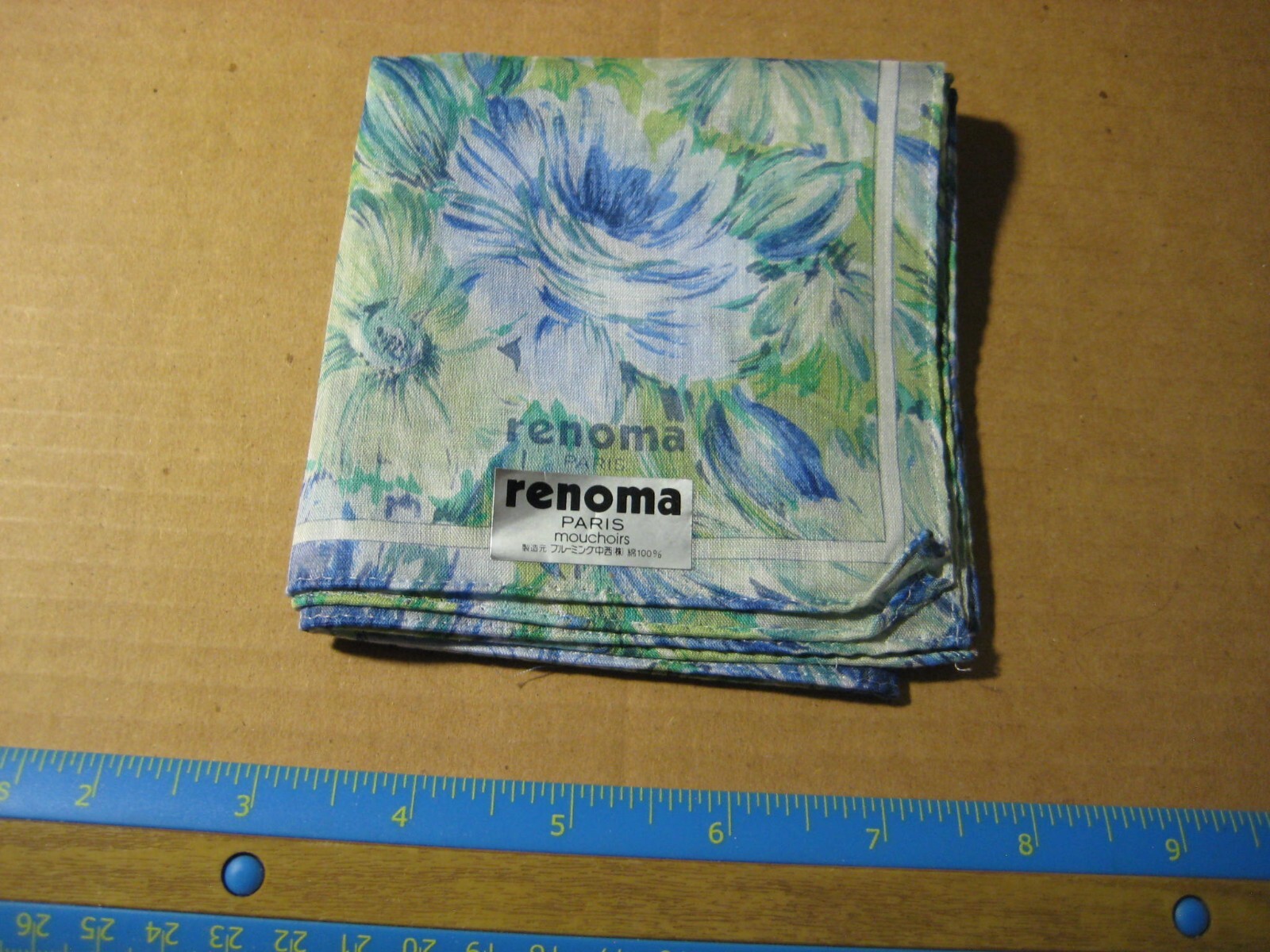 Vintage RENOMA Paris Handkerchief 100% Cotton