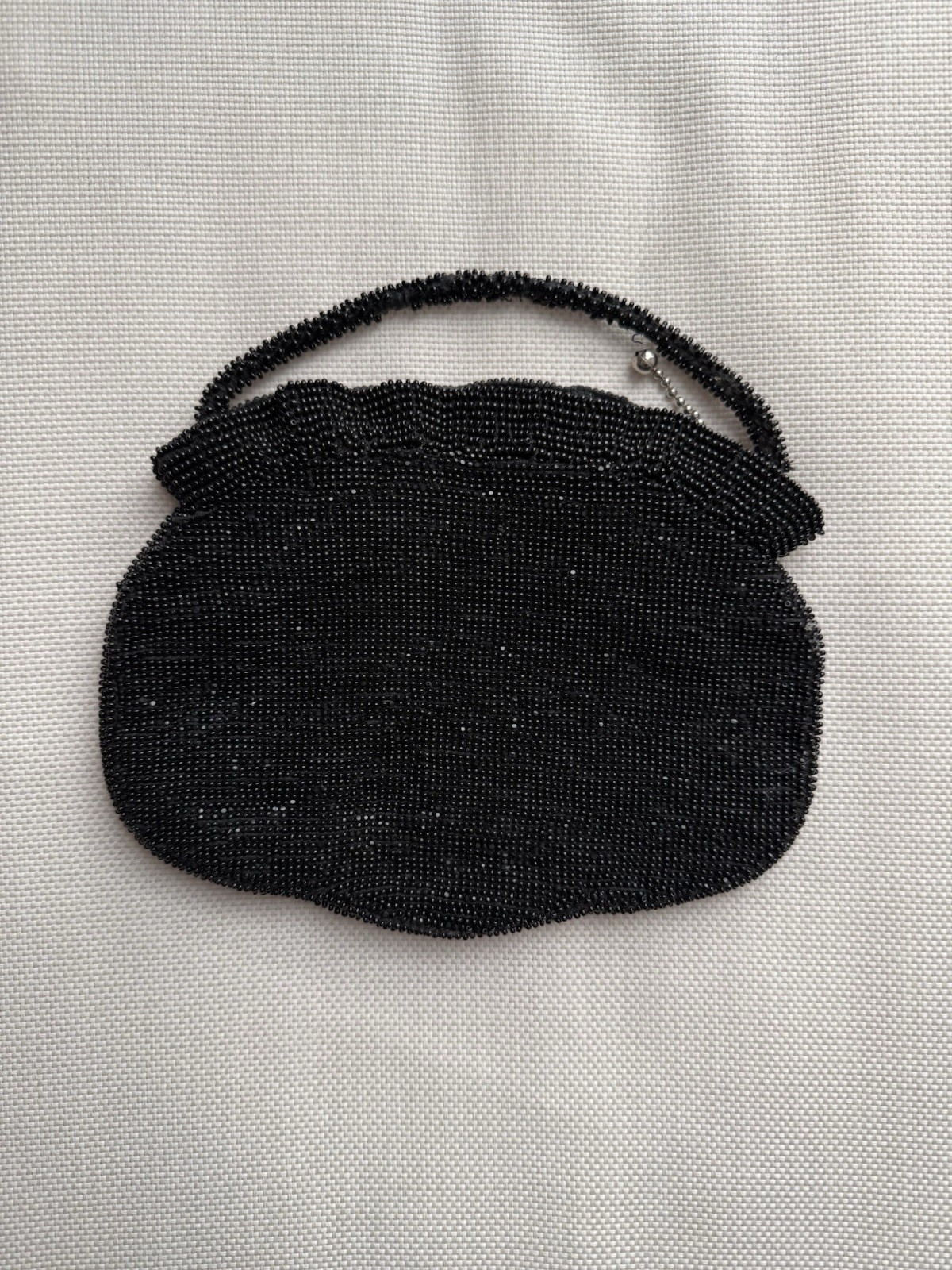 Czechoslovakia Black Glass Beaded Small Purse