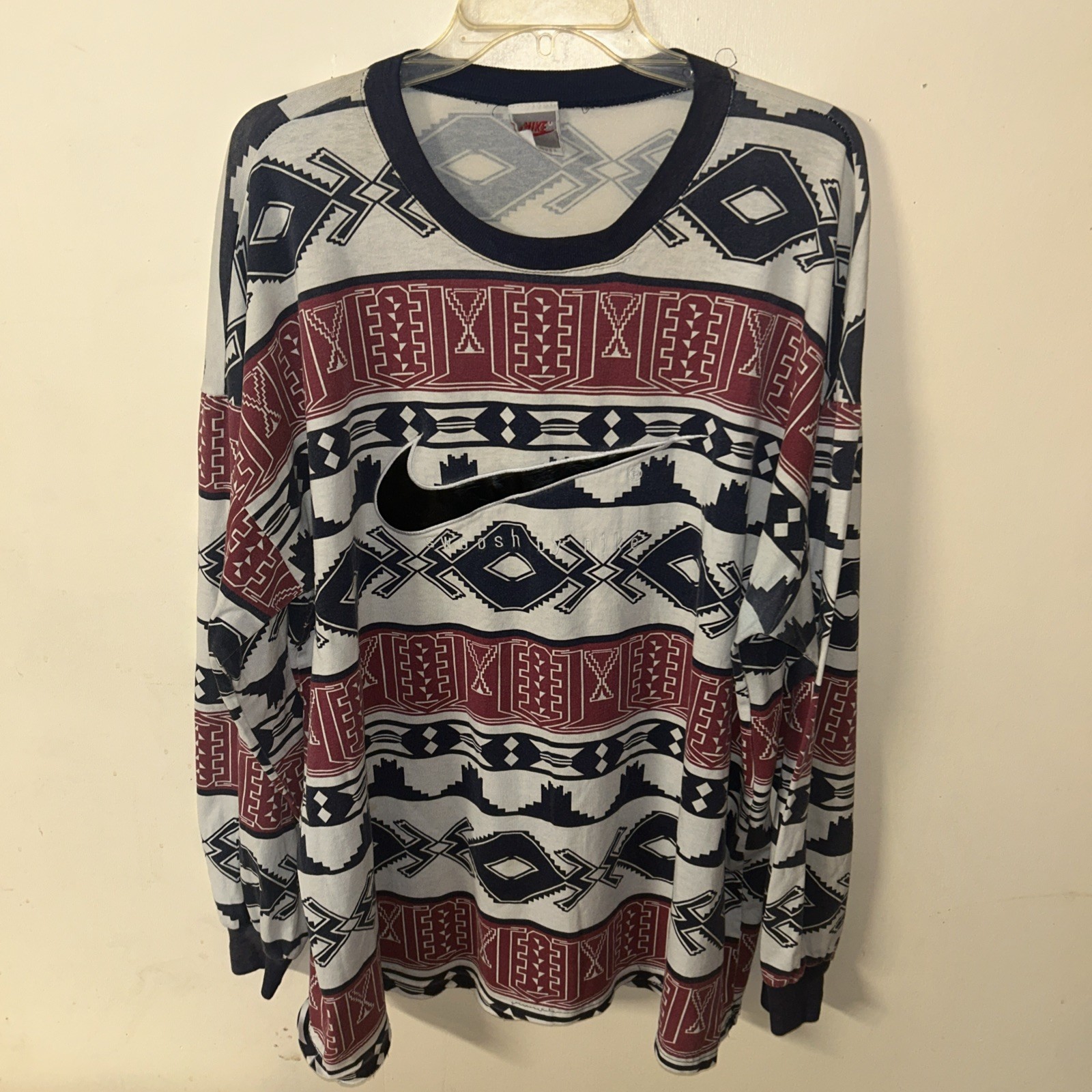 Nike Geometric Navajo Shirt Men XL Vintage 90’s AOP Abstract Design Made USA