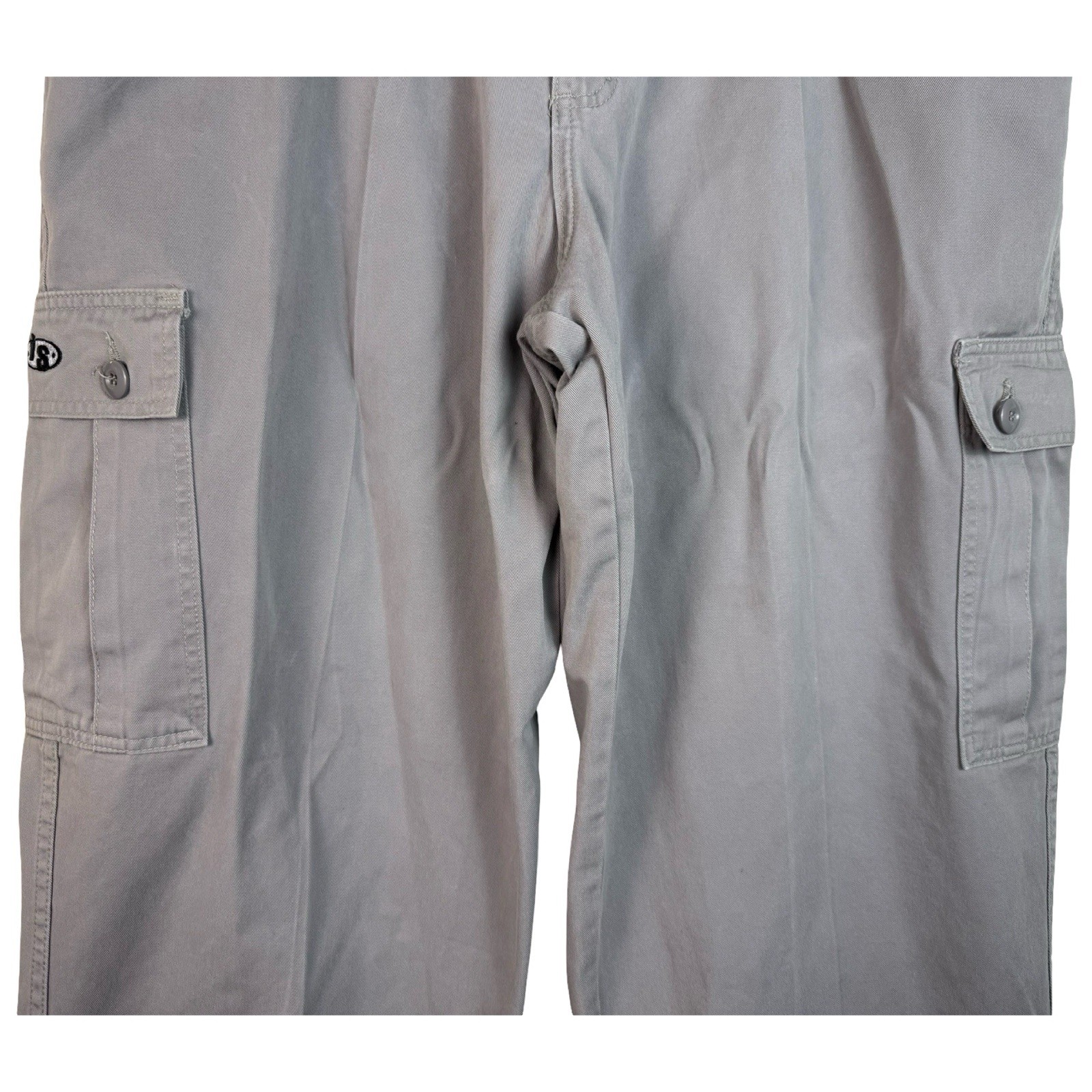 Vintage Interstate Baggy Wide Leg Cargo Pants JNCO Skate Y2K 44 Mens Gray