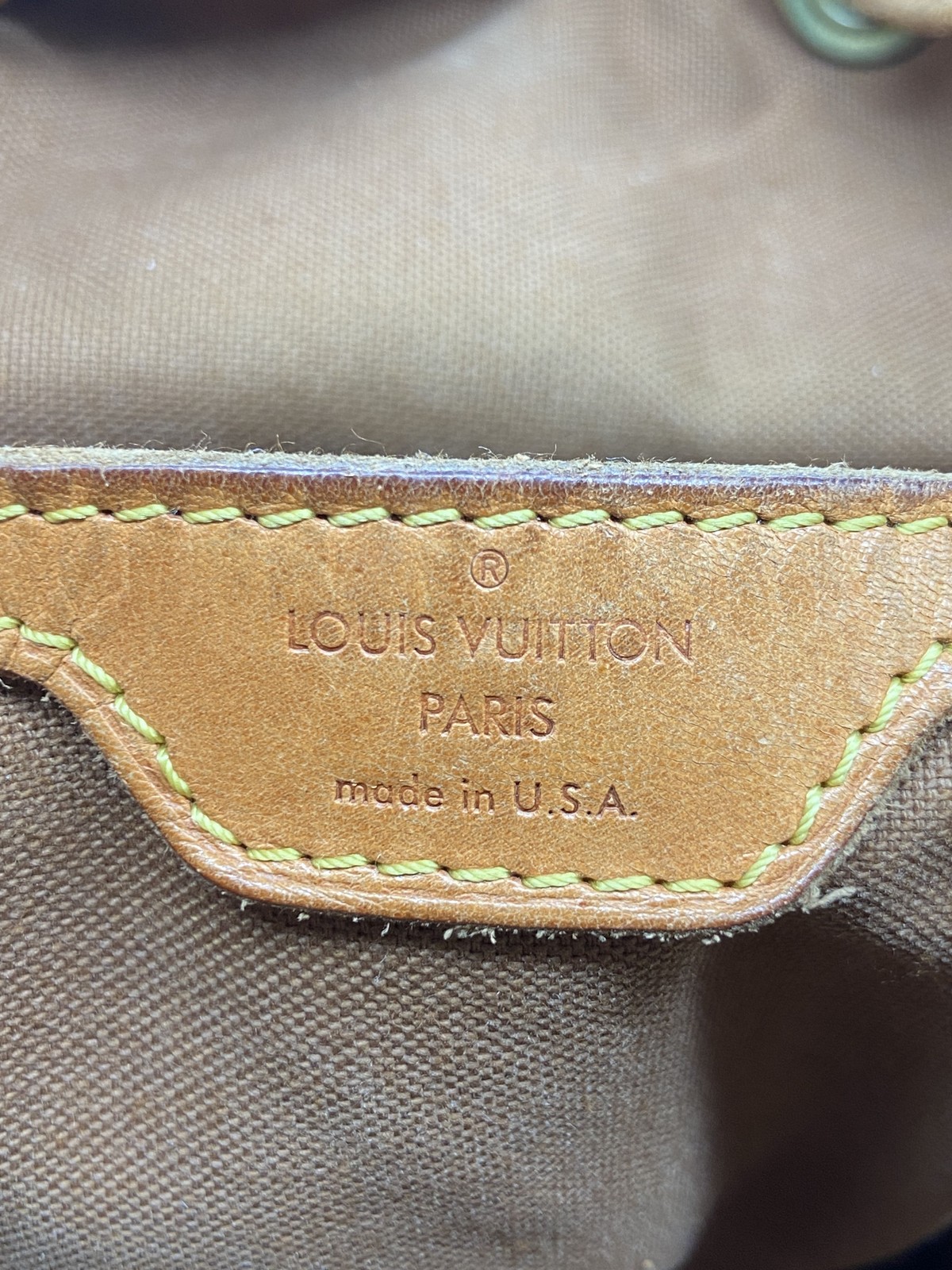 Vintage 90s Louis Vuitton Brown Monogram Montsouris GM Backpack Bag COA