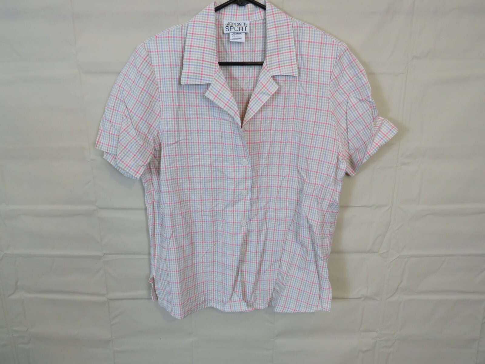 Vintage Shirt Jaclyn Smith Sport size medium stripe pink white