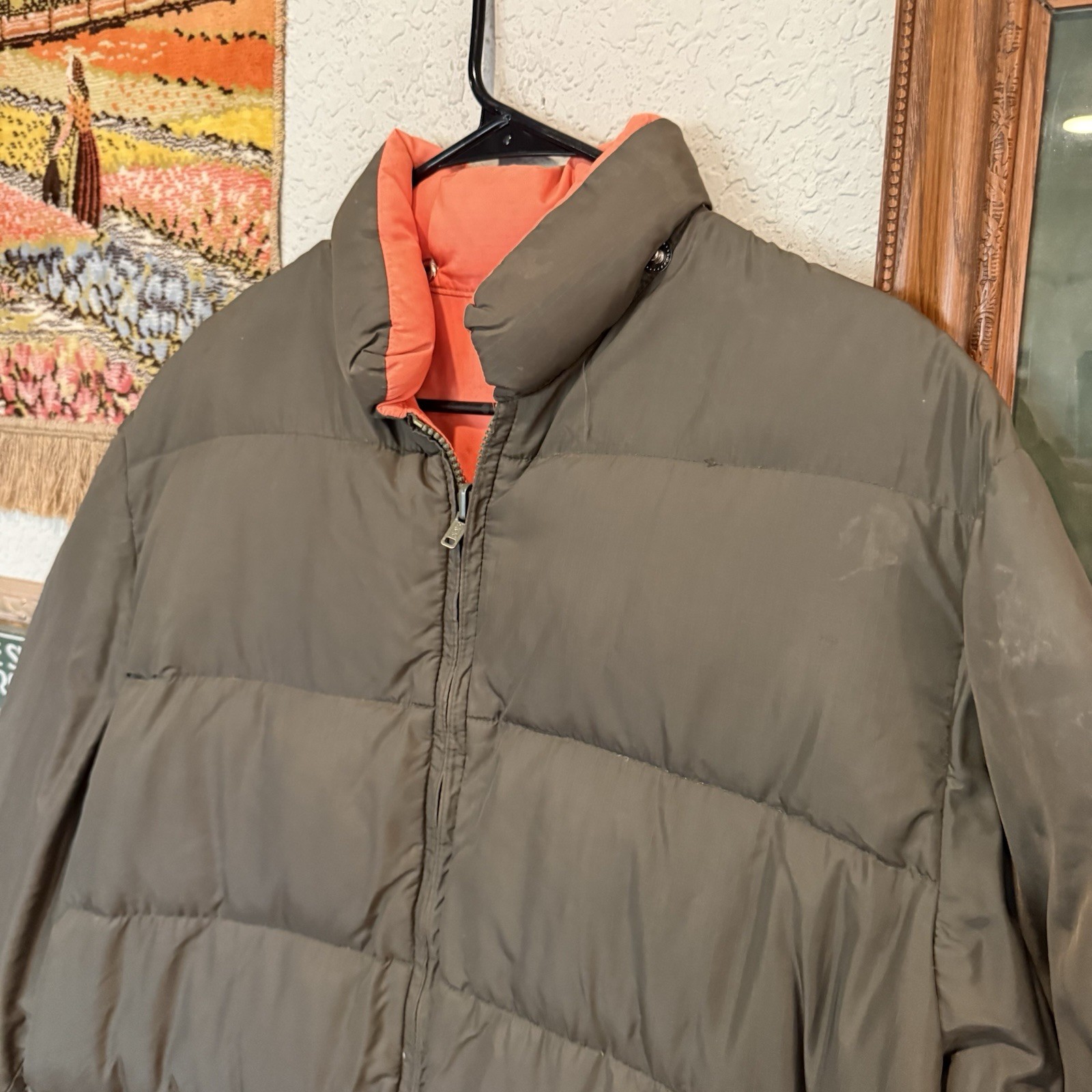 Vintage 60s Sears Work’n Leisure Reversible Prime Goose Down Hunting Jacket Lrg