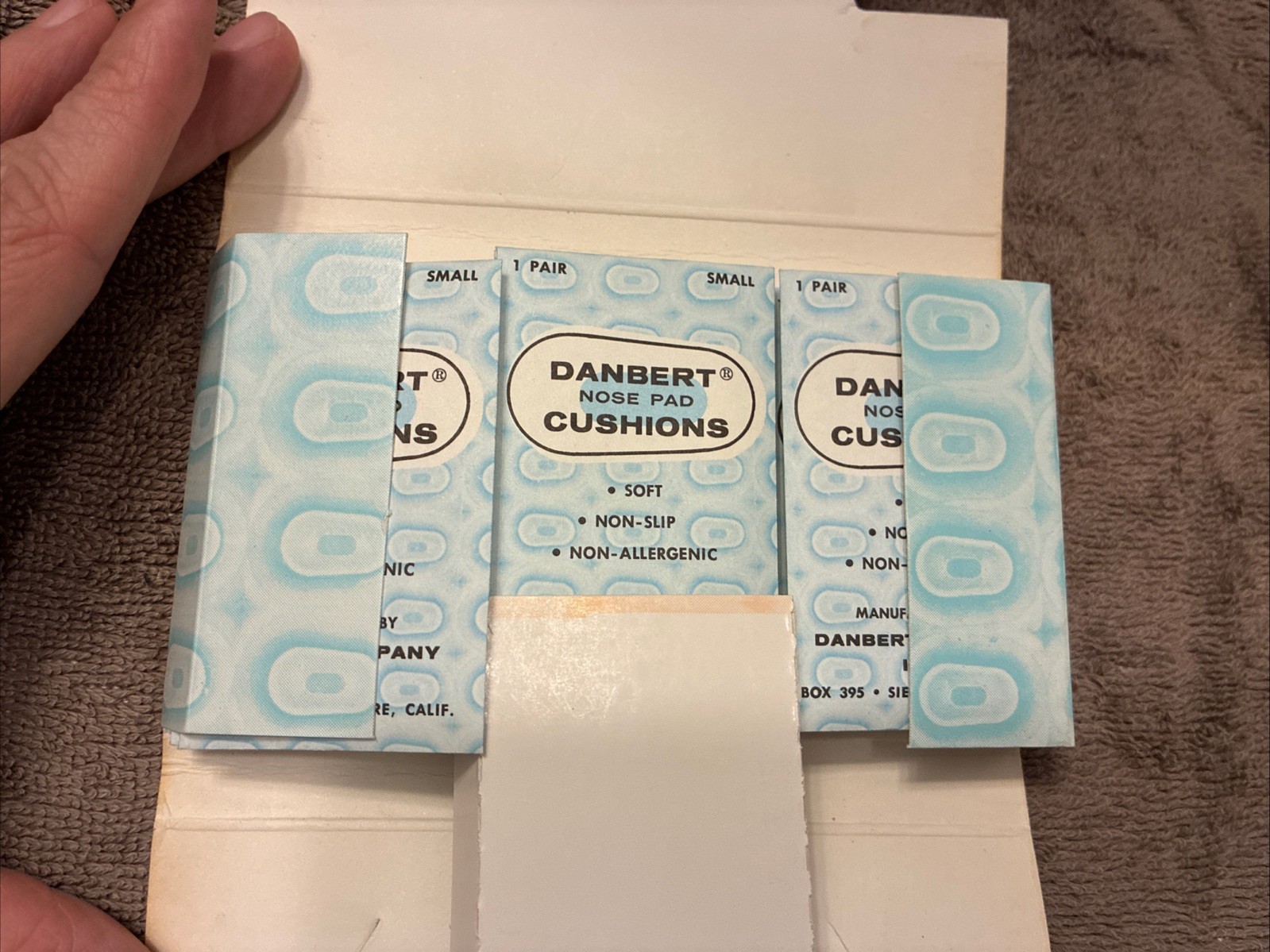 Danbert Nose Pads Eye Glasses Cushions Boot Style Vintage 12 Pair Small USA