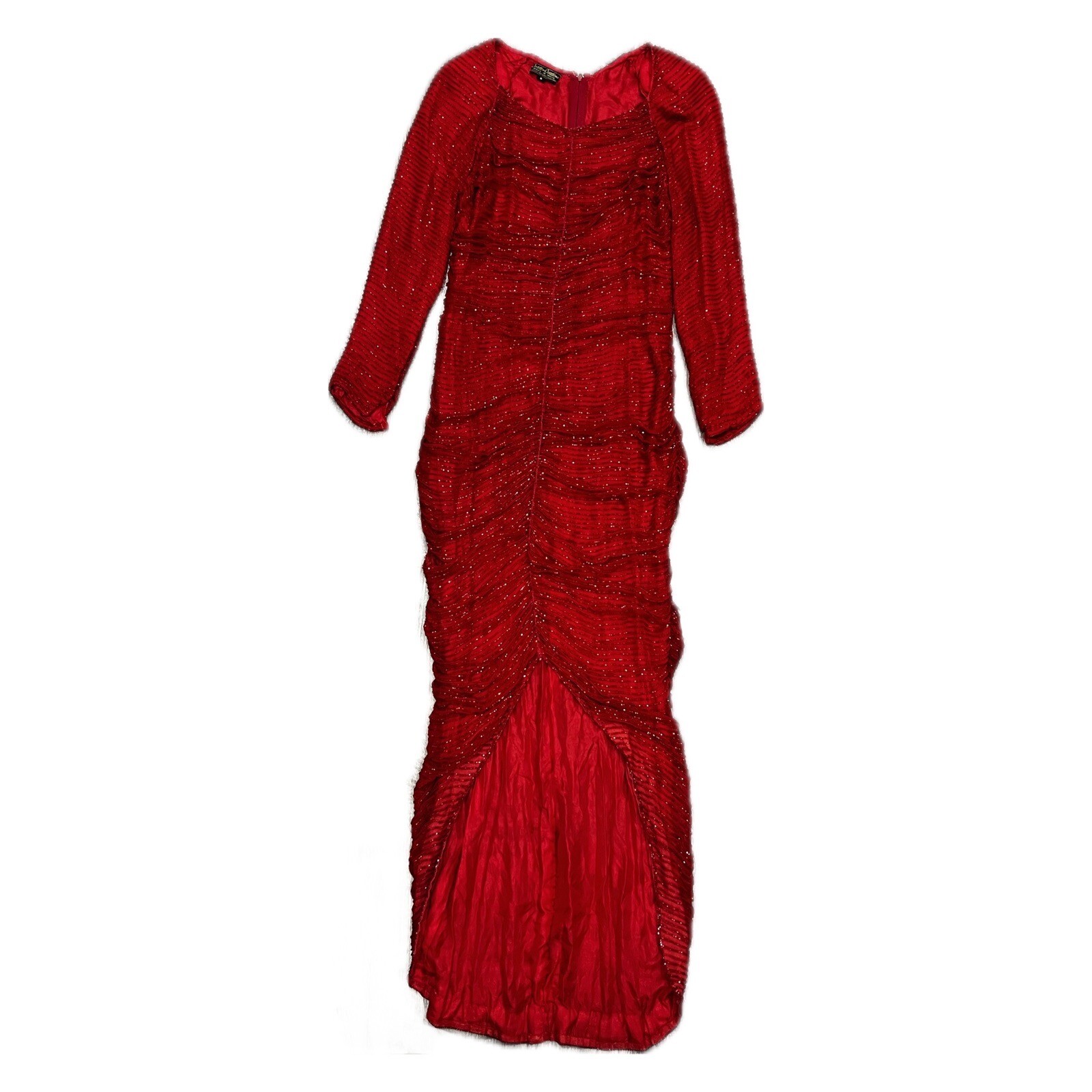 Creative Creations Vintage Beaded Red Formal Gown