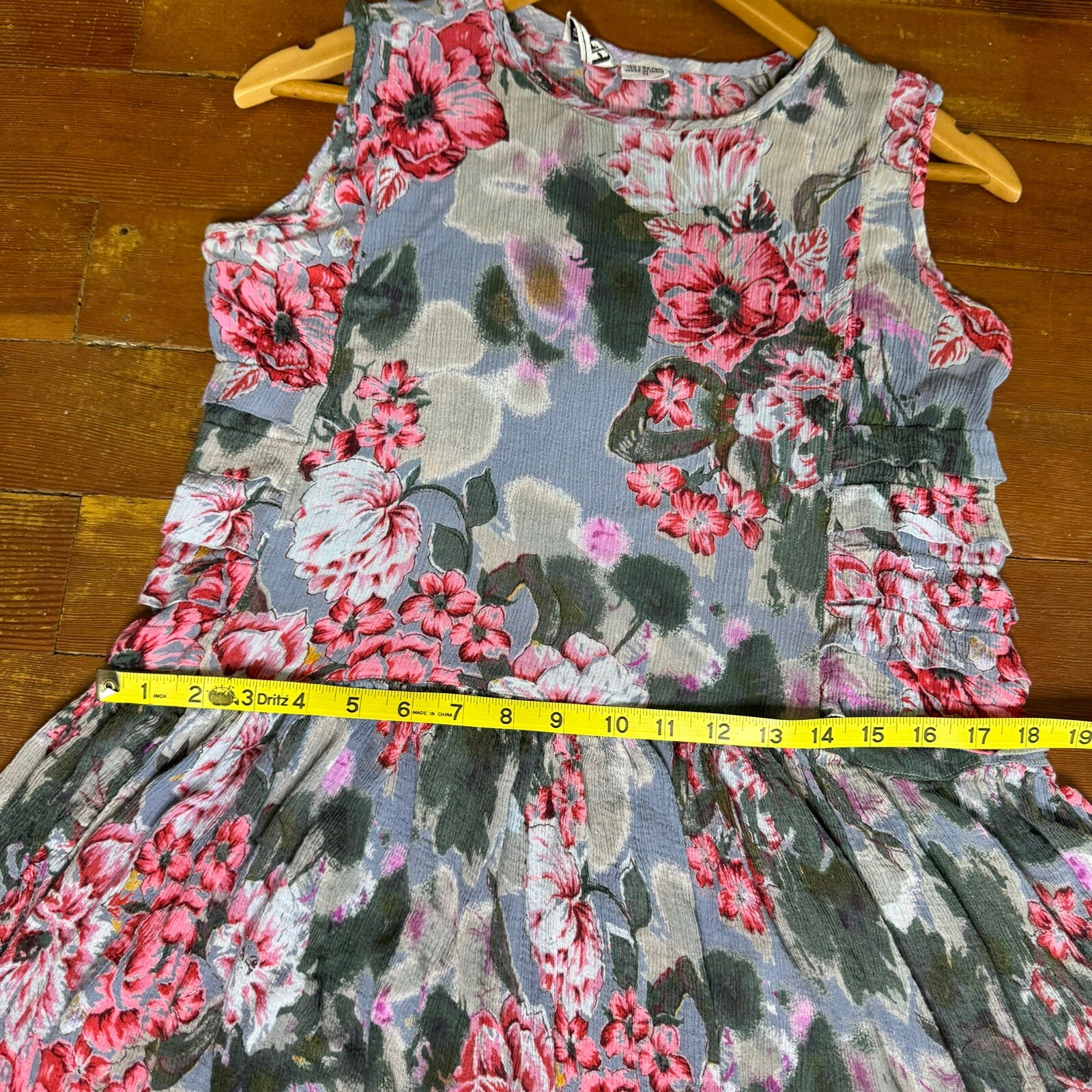 Vintage Lavender Floral Midi Shift Dress Indie Fairy Grunge 90s M