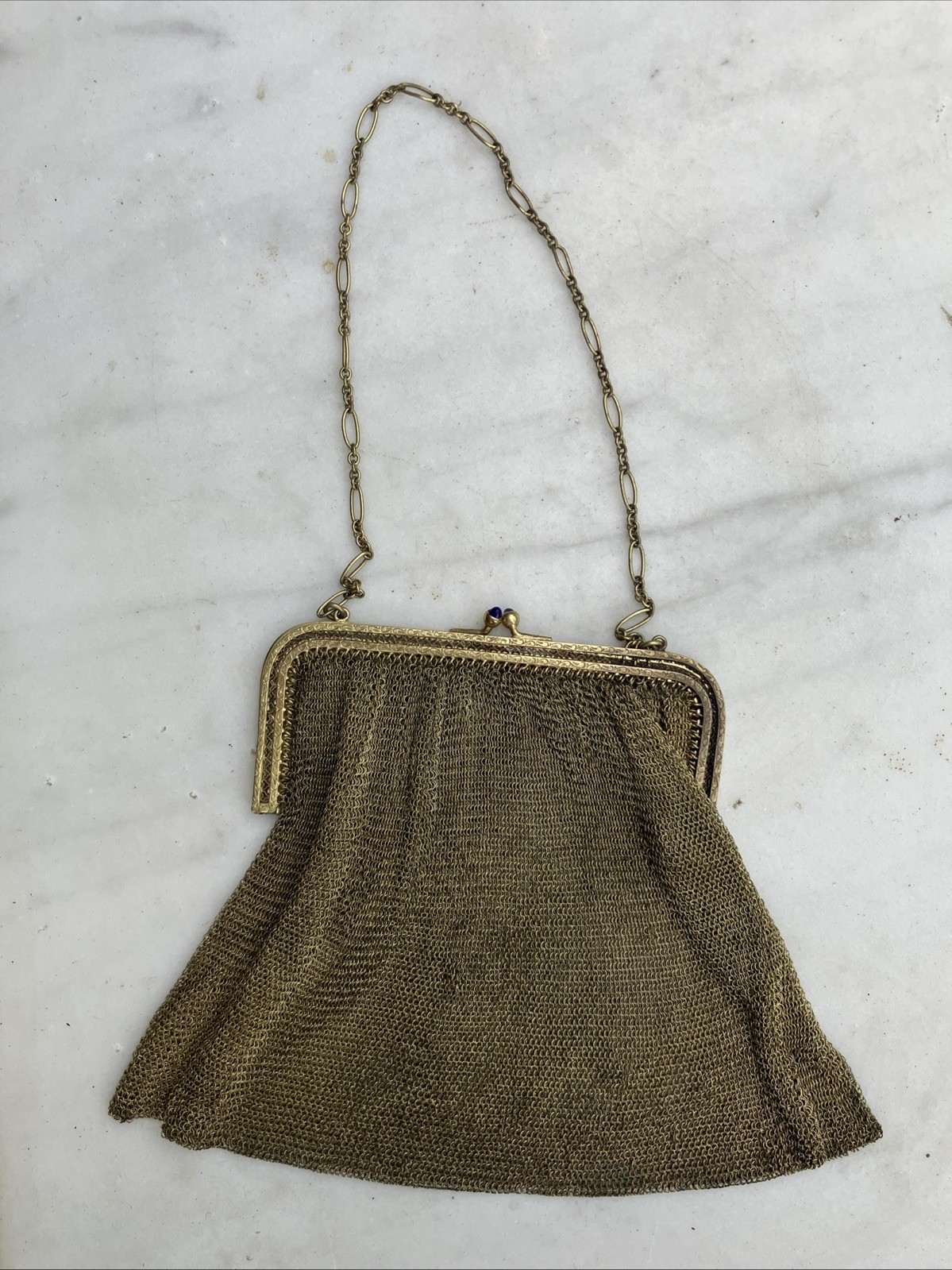 Antique Vintage 1920s Mesh Coin Purse Metal Good Tone Purse
