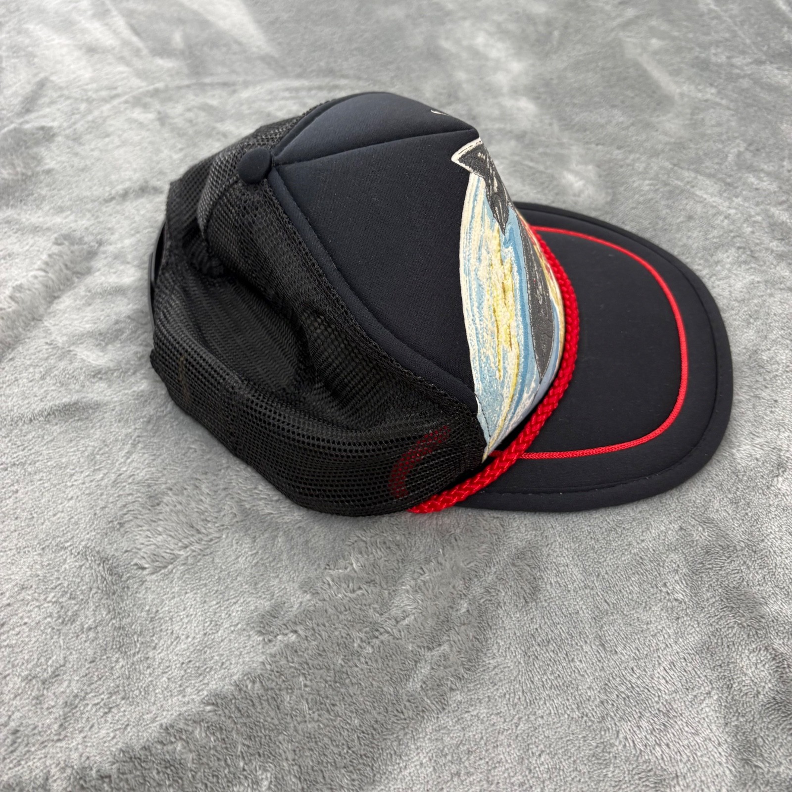 Vtg SR-71 Blackbird Hat Cap 1988 Jet Lockheed Trucker Snapback READ DESCRIPTION
