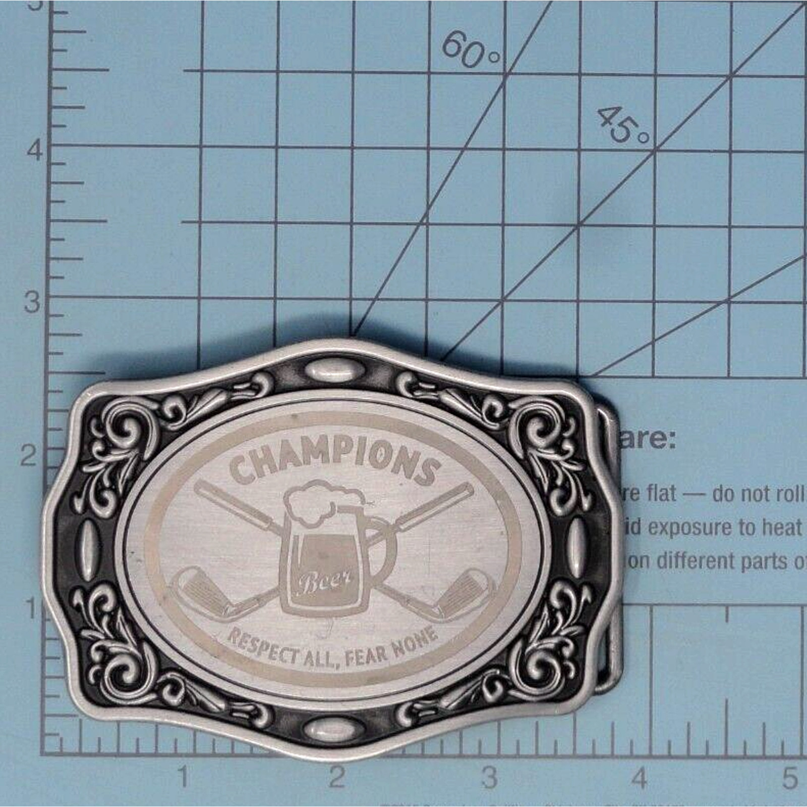 Hockey Champions Belt Buckle Beer Respect All Fear None Lazerdesigns .TYC427