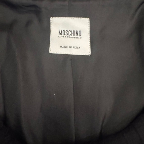 Moschino Cheap and Chic Black Ruffle Collar Blazer Jacket Made in Italy