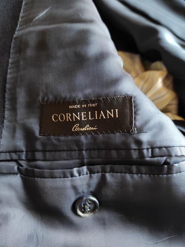 Men Corneliani Navy Silk Wool Blazer 40 /L / 48