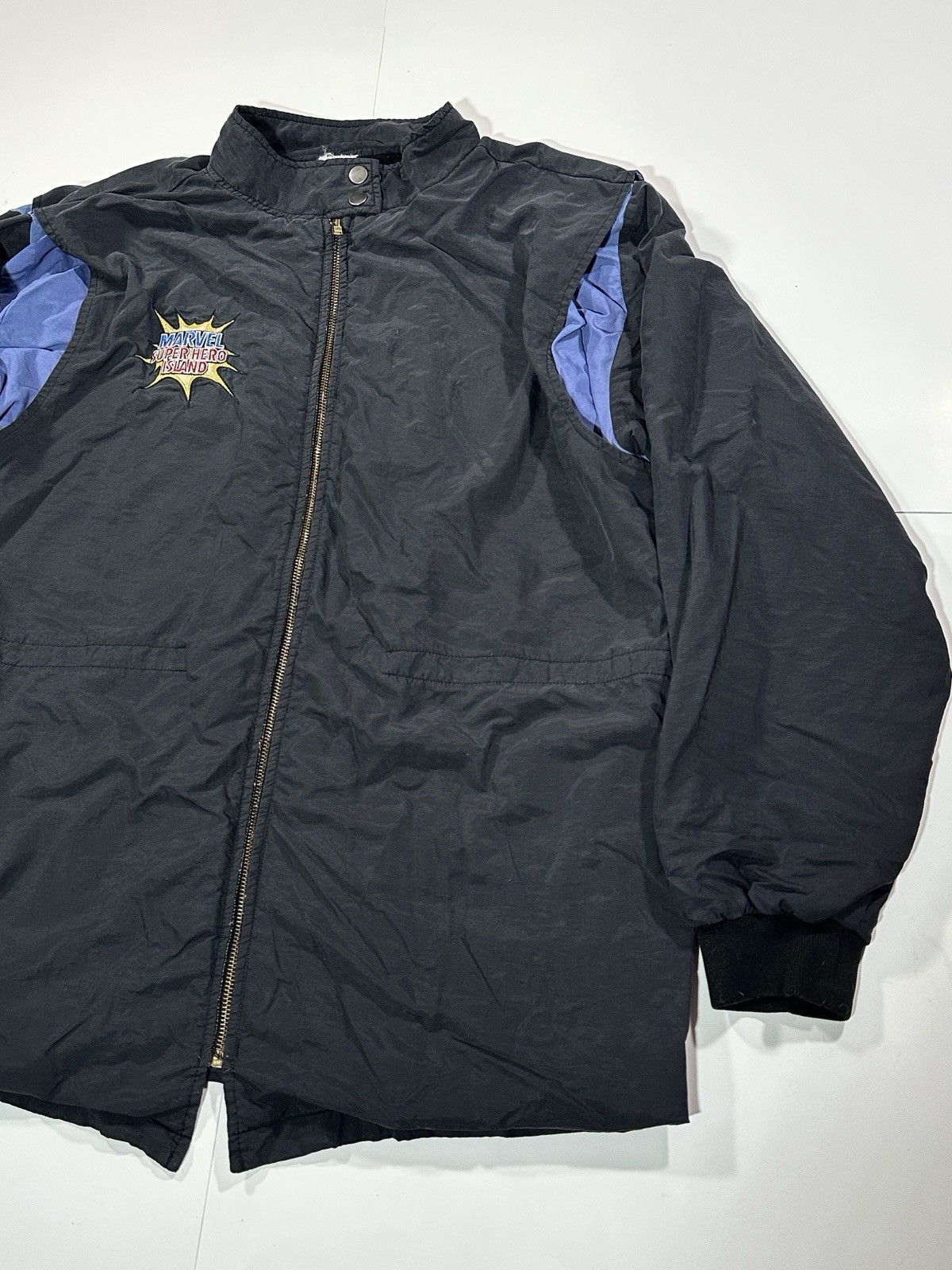 Vintage Universal Studios Marvel Super Hero Island Employee Jacket Size XL Rare