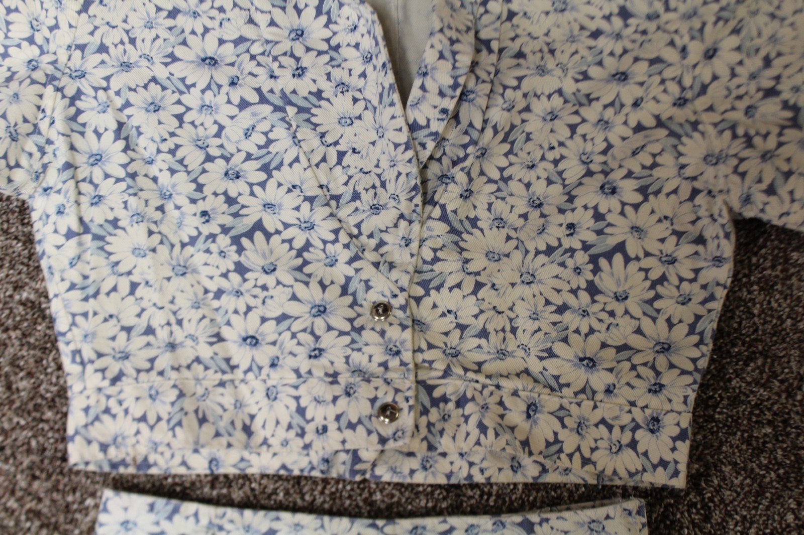 Vintage Girl women Blue/White Floral jacket and skirt Y2K 90’s size 9