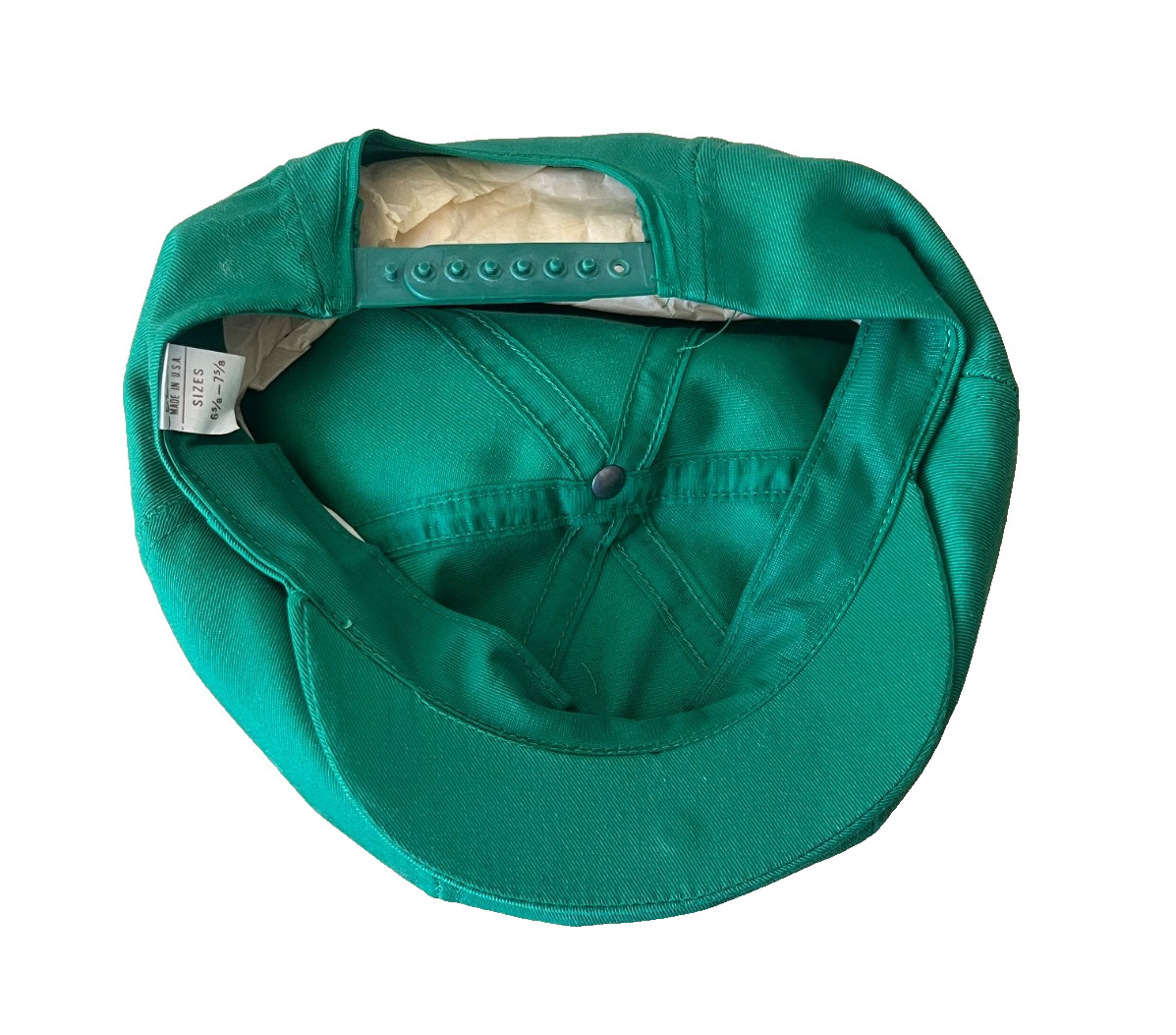 VINTAGE NEW MADE IN USA GREEN COTTON NEWSBOY CABBIE SNAPBACK HAT WOMEN MEN OS
