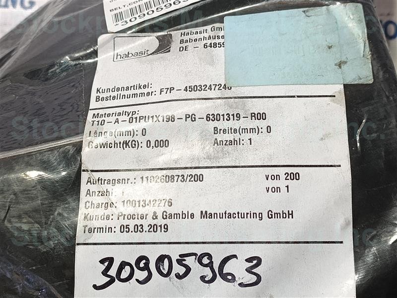 Habasit Belt, Conv 3420MML 198MM NEW NNB 30 Days Warranty Fast Shipping!