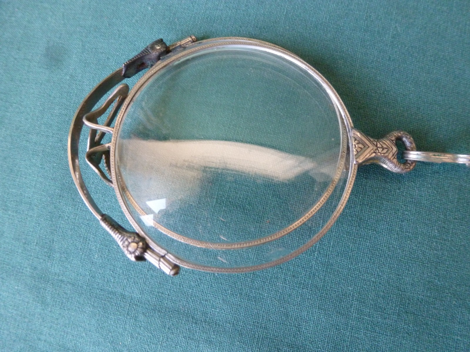 Antique Pince-Nez Foldable Glasses with Chain