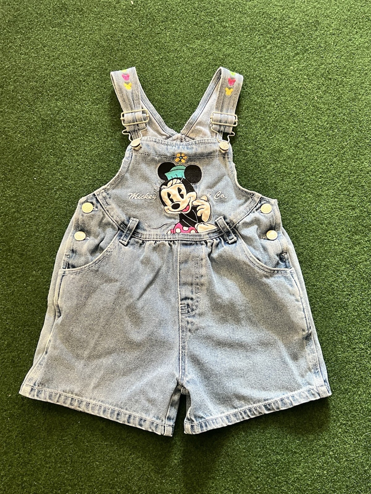 5T Vintage Embroidered Minnie Mouse Overall Shorts