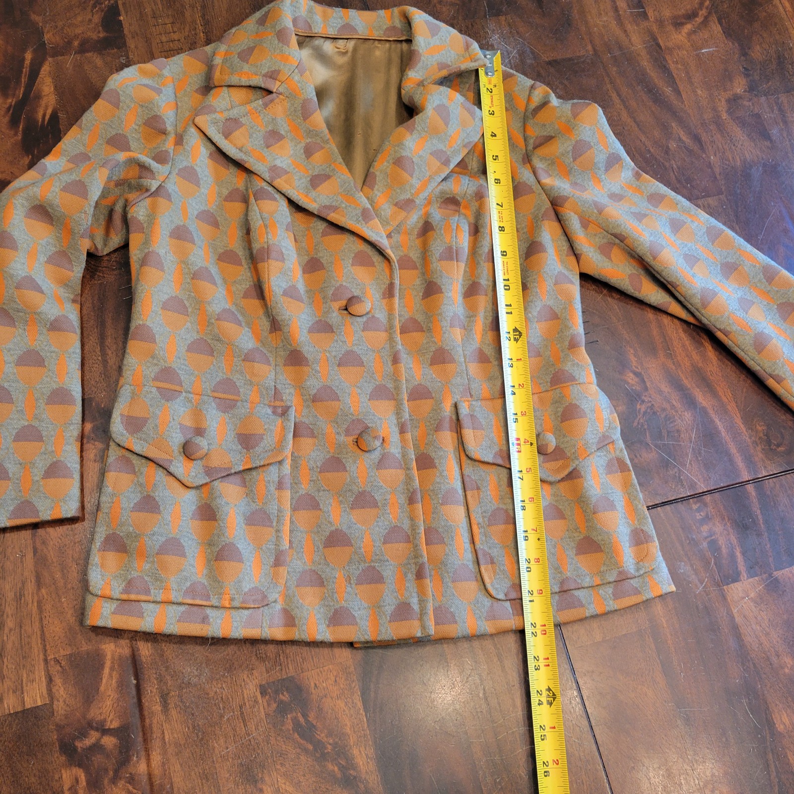 Vintage 1970s Geometric Pattern Mod Statement Blazer Jacket *See pics*