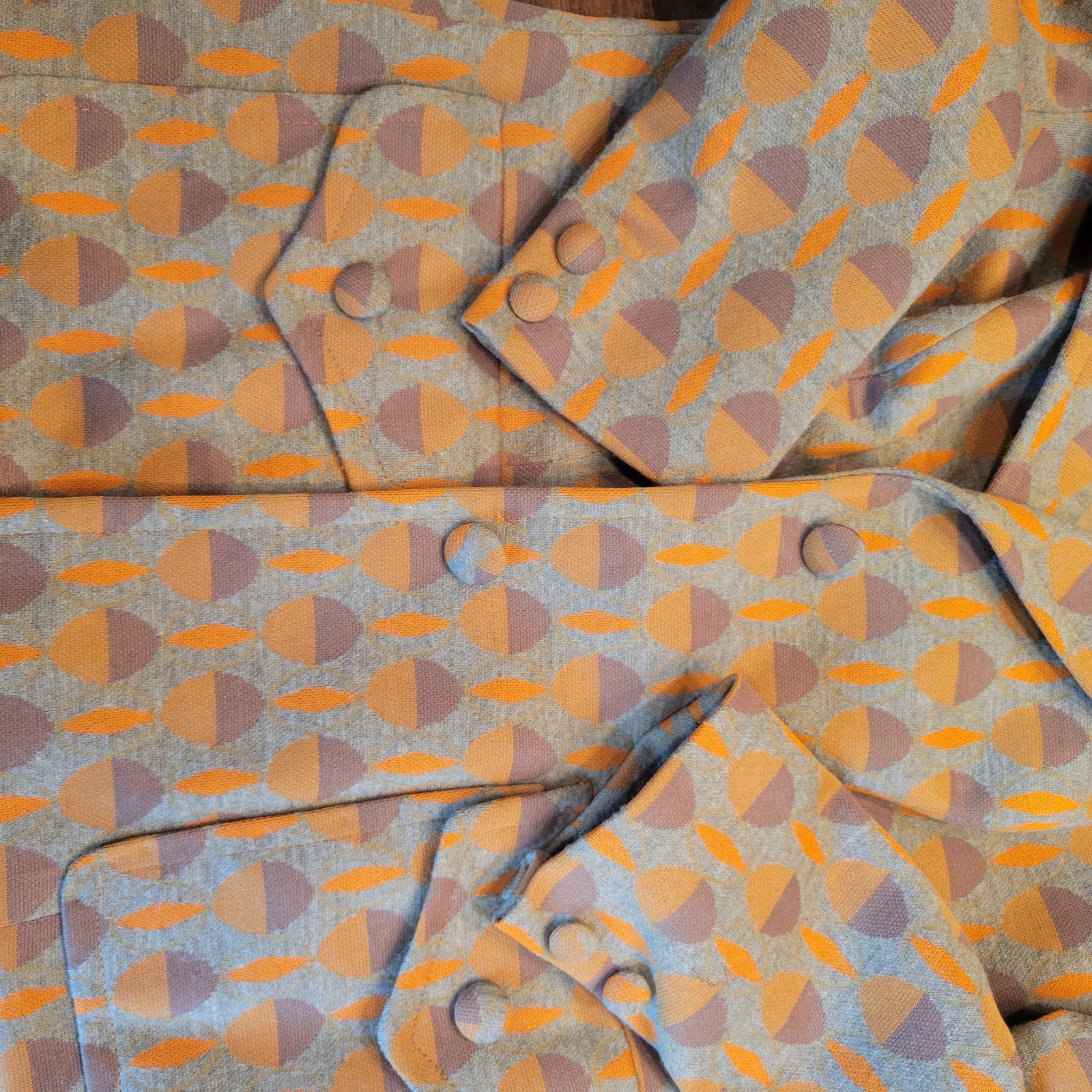 Vintage 1970s Geometric Pattern Mod Statement Blazer Jacket *See pics*