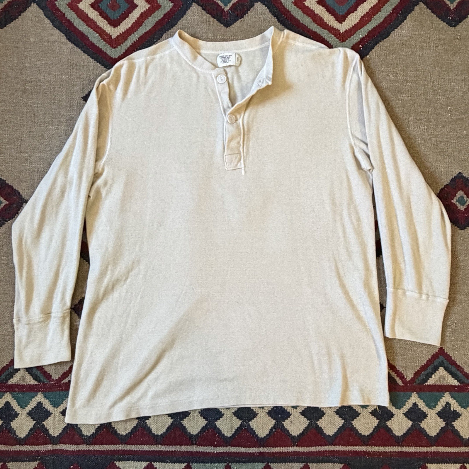 Vintage 80s US Army Military Thermal Henley Shirt Mens XL Pullover Undershirt