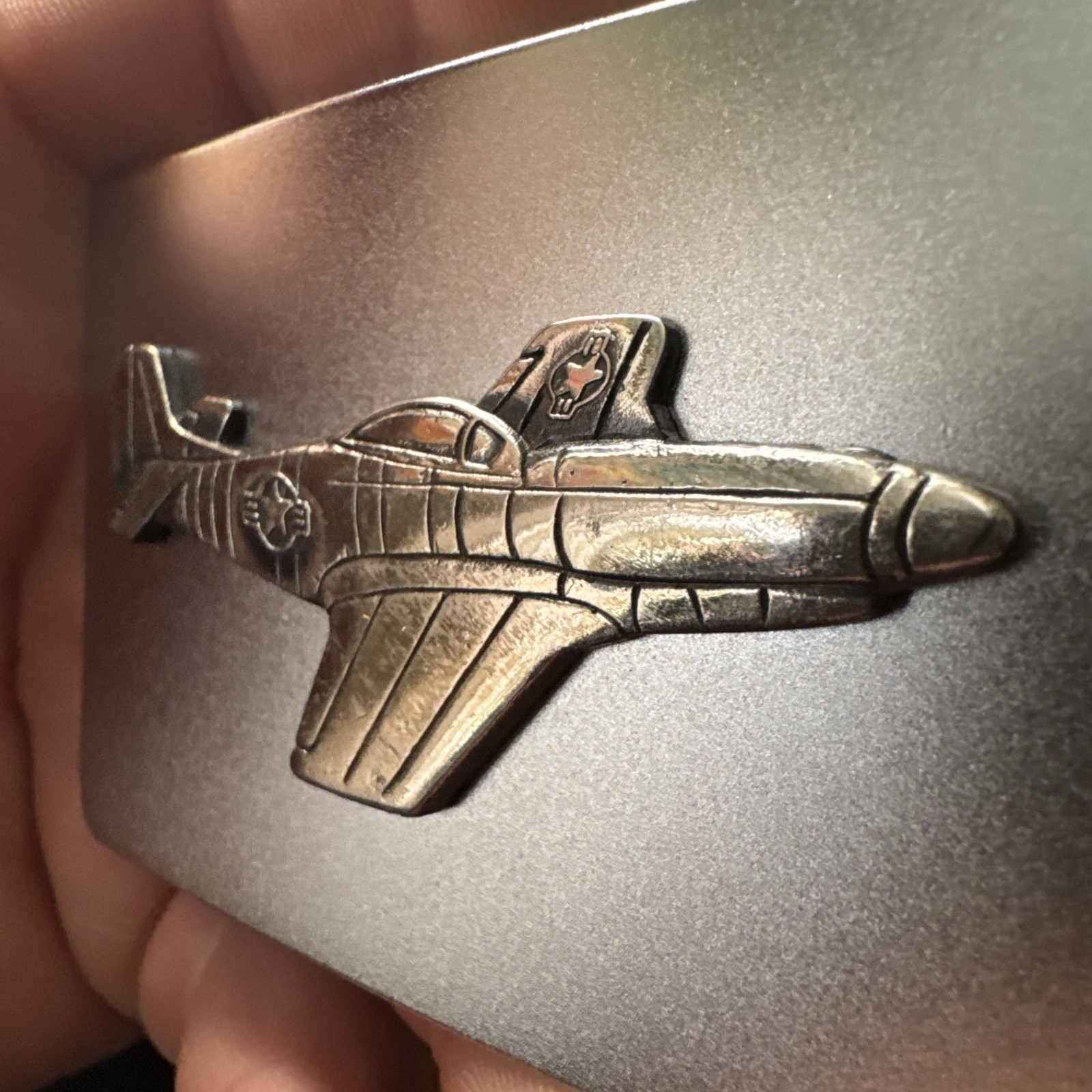 Vintage Jet Airplane Metal Belt Buckle Raised 3d Model Fast Free Shipping #11