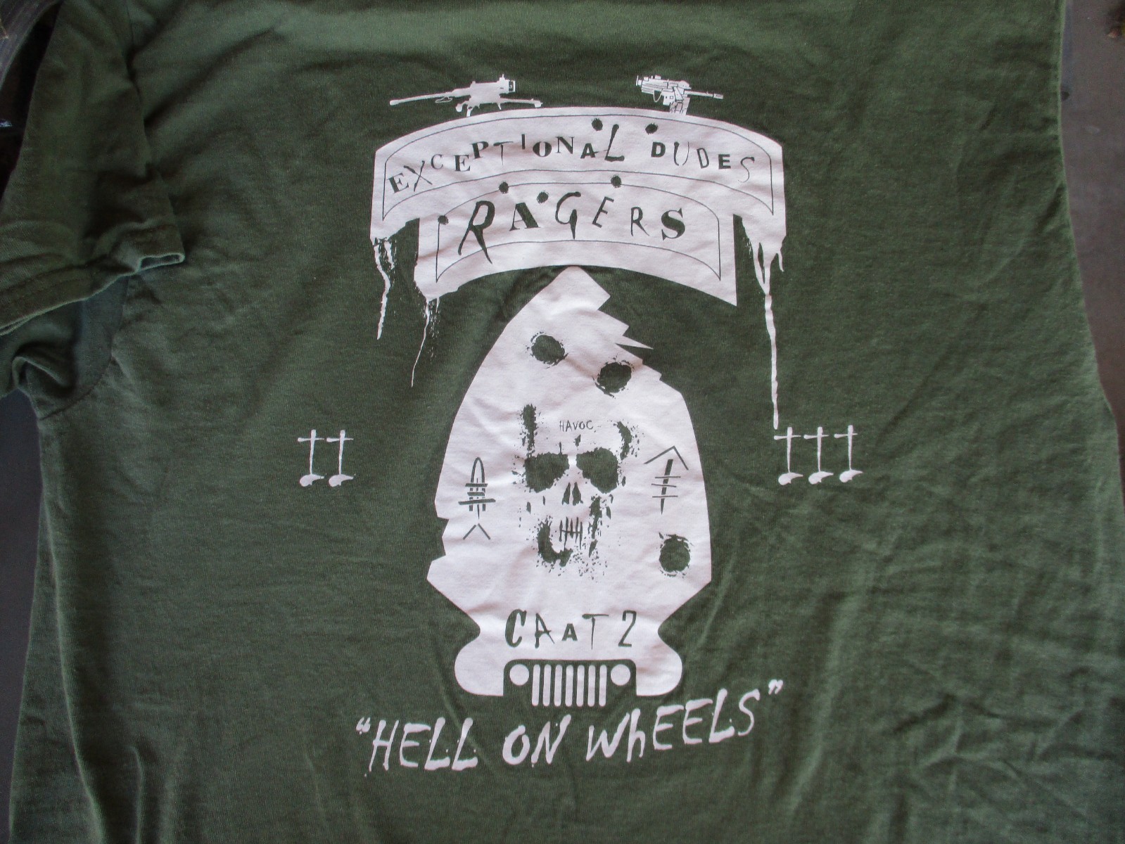2/3 Marines, USMC, HELL ON WHEELS, CAAT 2 RAGERS Unit PT T-Shirt #1