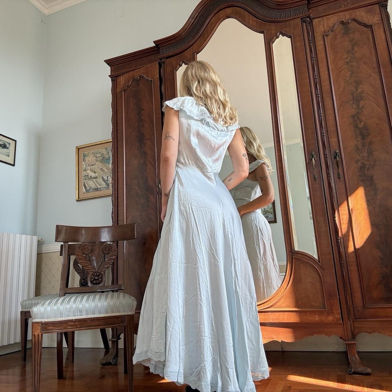 1940’s Blue Ruffle Gown