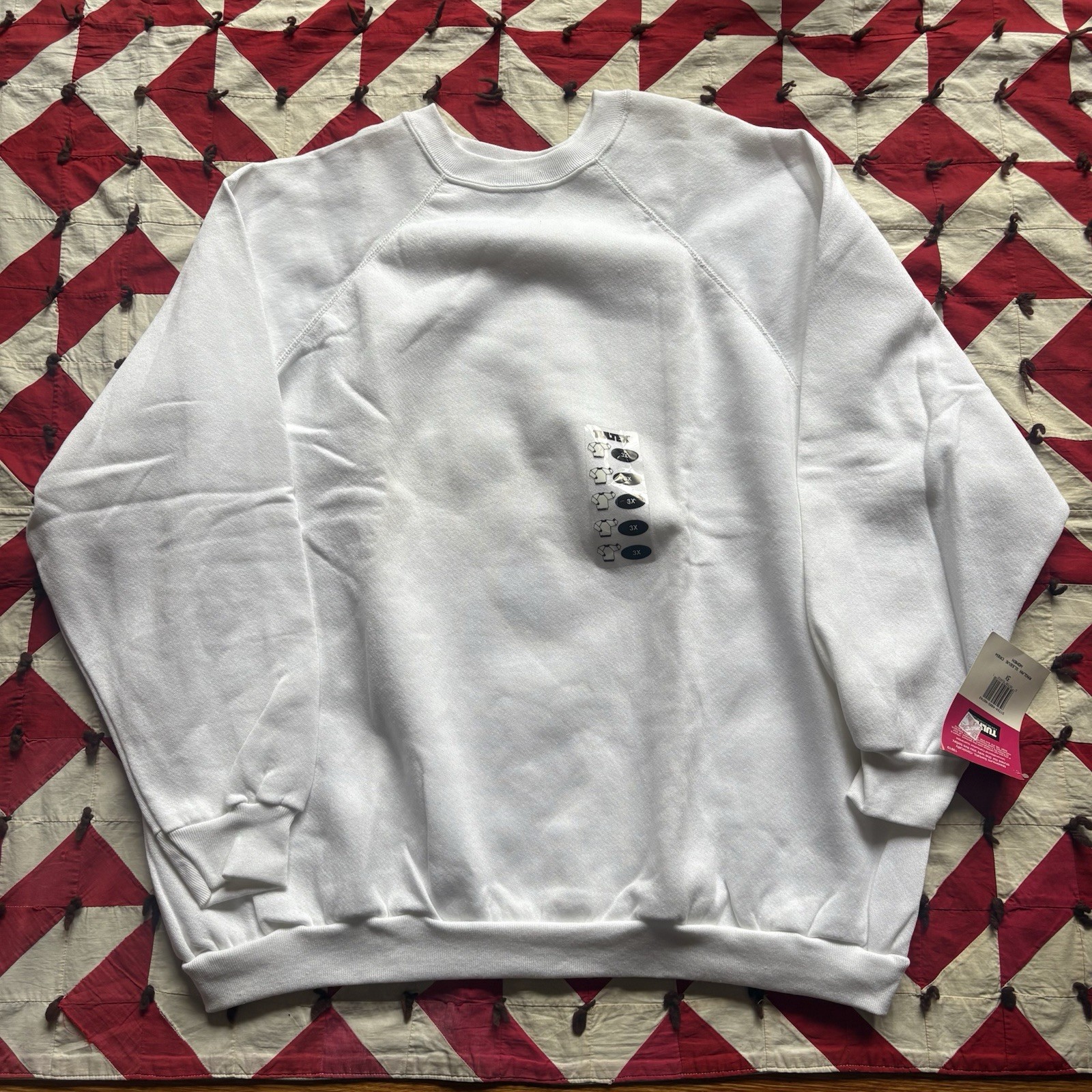 Vintage Tultex White Crewneck Sweatshirt Women’s 3XL Deadstock NOS
