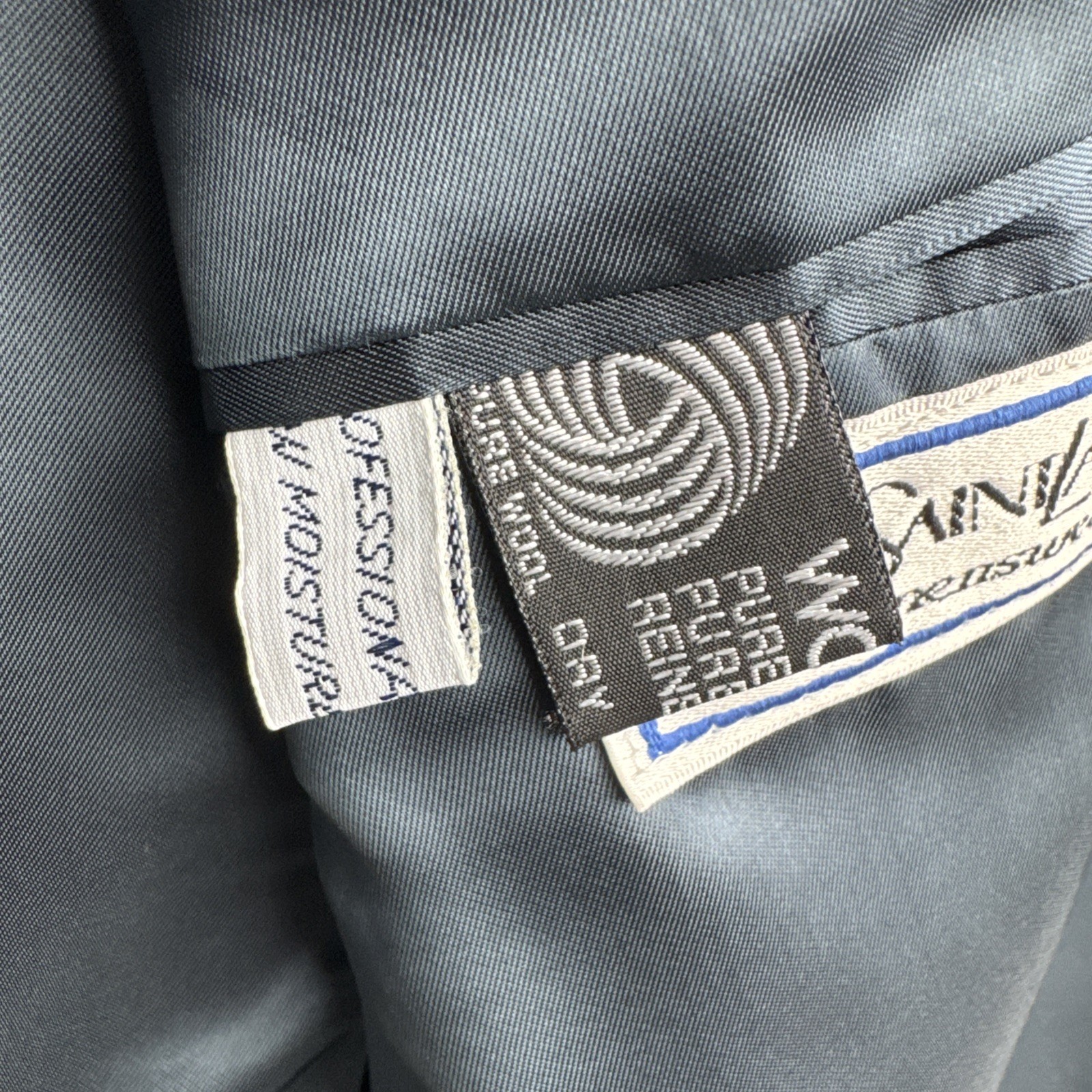 VTG Yves Saint Laurent YSL 2-Piece Suit 40R Navy Pinstripe Wool 80s Lapel Mens