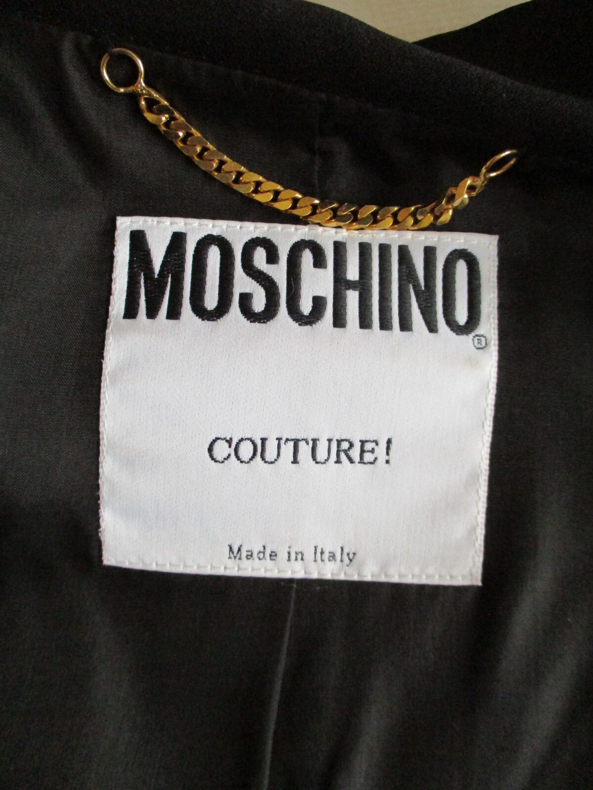 Vintage 90s Moschino Couture Black Jacket Size 6 Women Long Blazer FItted