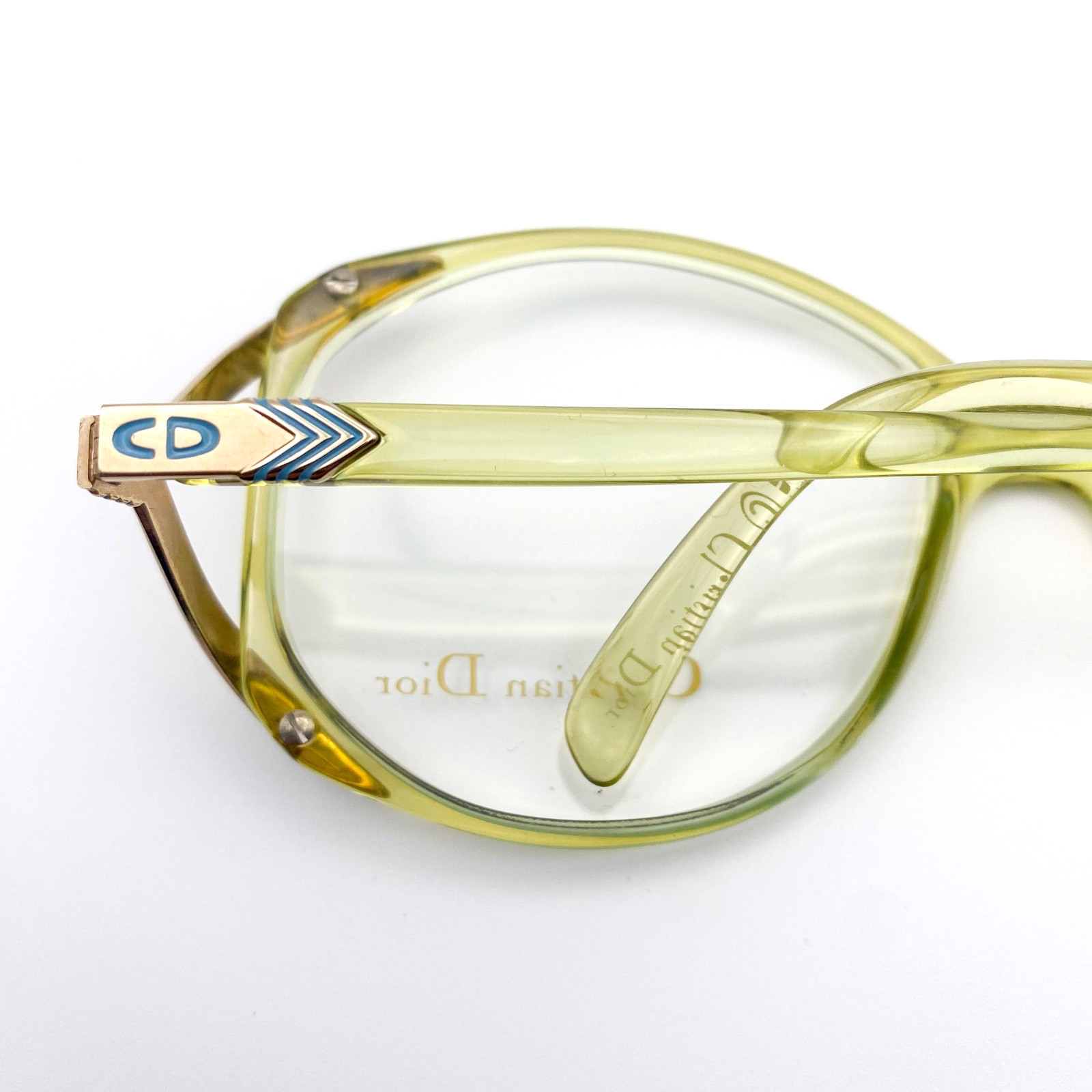 Women’s Christian Dior Vintage 1980s Green Oversized Optyl Eyeglasses NOS Frames