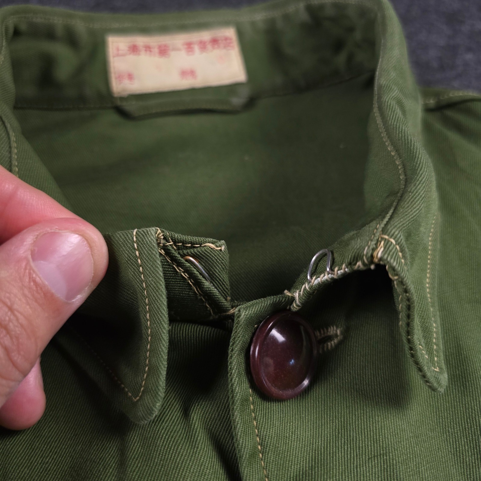 Vtg Chinese Military PLA Uniform Chore Jacket Mao Olive Green Vietnam Coat Men’s