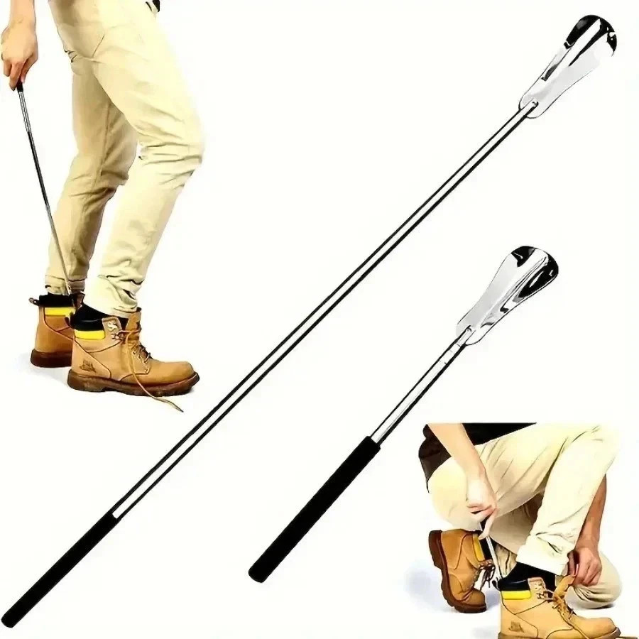 New Extra Long Handle Shoe Horn Stainless Steel 25″ Handled Metal Shoehorn Horns