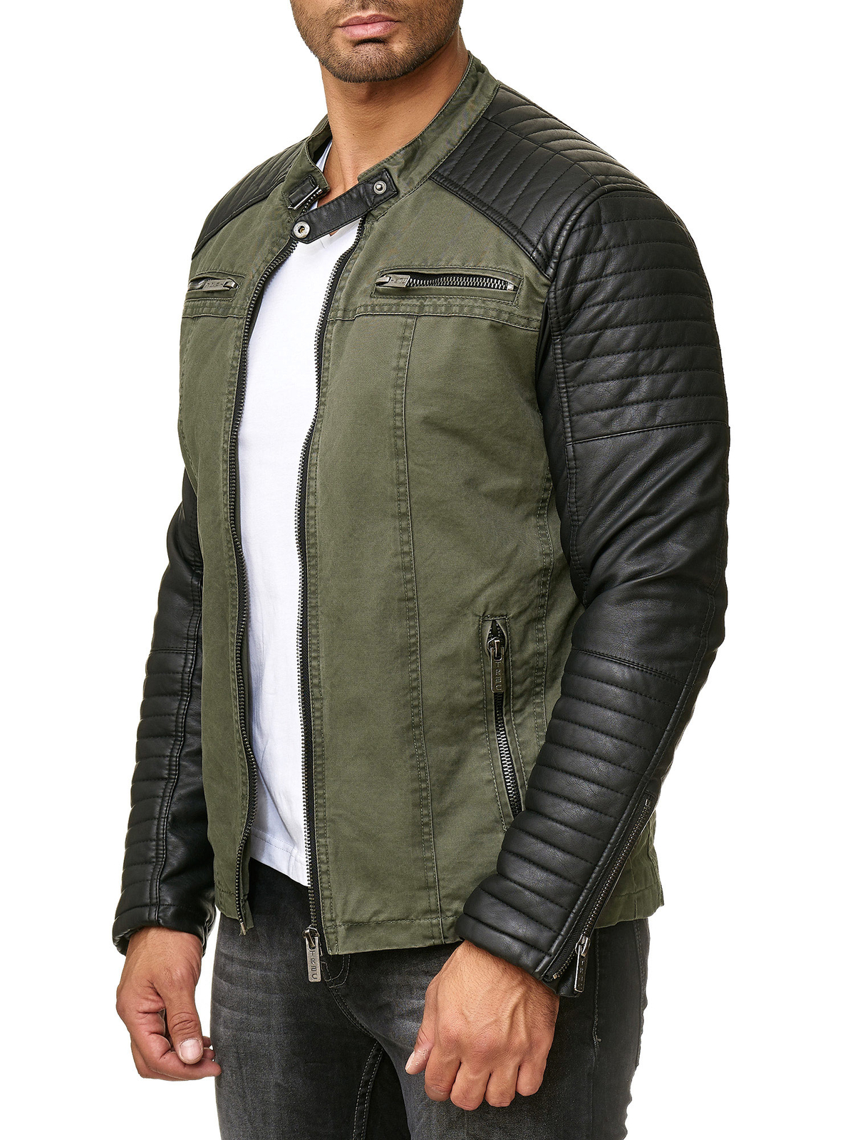 Redbridge men’s between-seasons jacket biker jacket faux leather cotton TRBC M6070