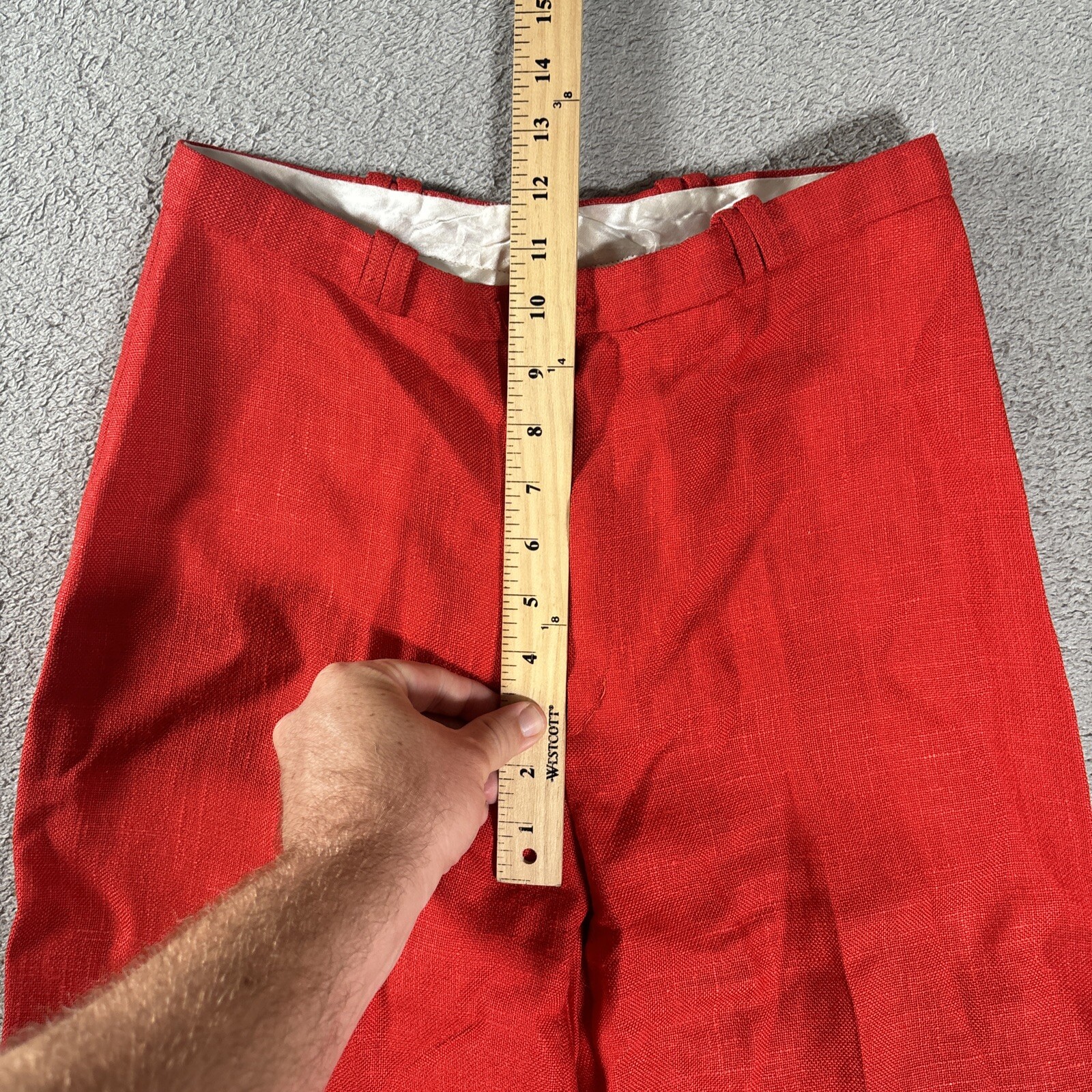 Vintage Lasserre Couture Sport Pants 70’s Red Viscose Wide Leg 28″ Waist