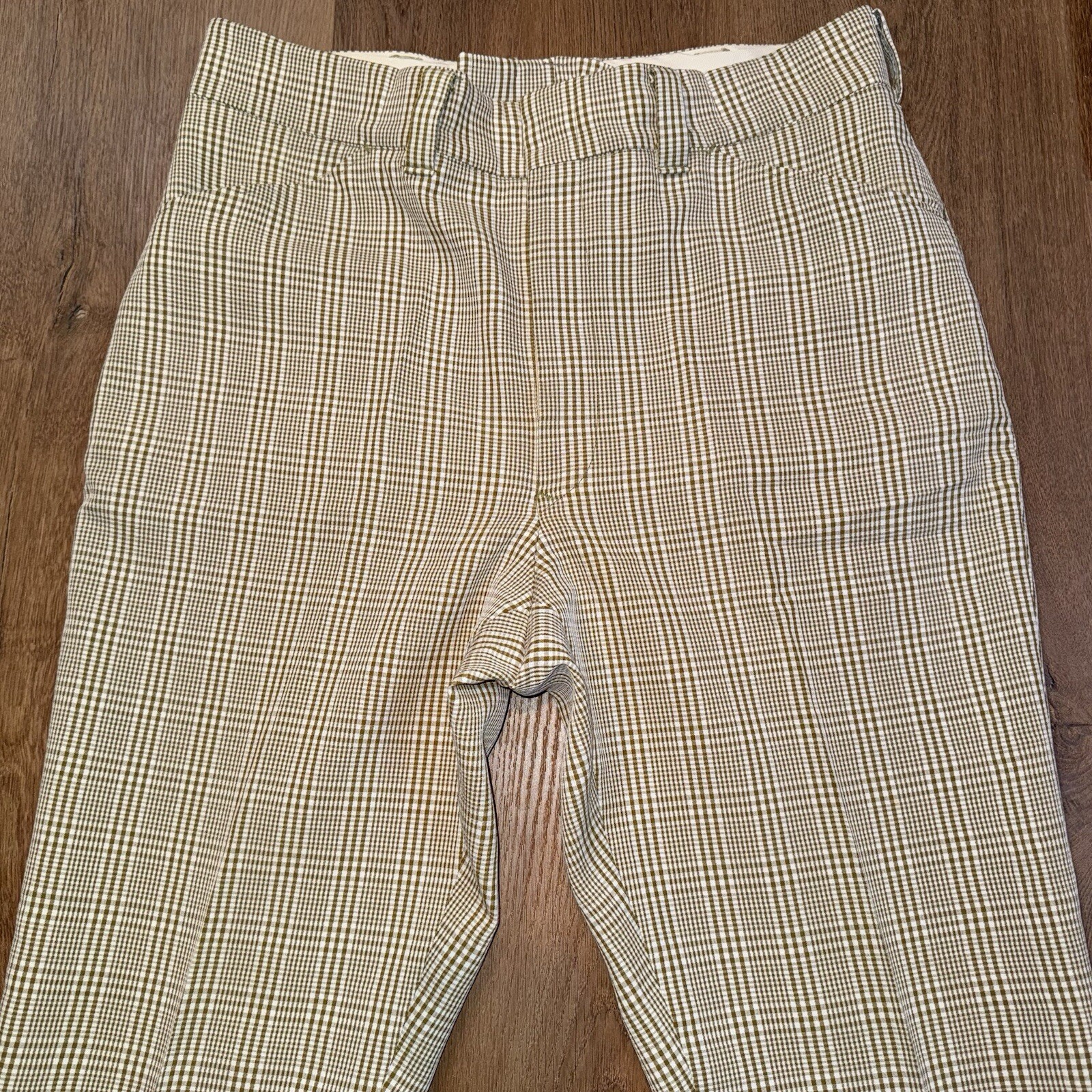 1960s Pants Mens Vtg 60s Madmen Rat pack Disco Plaid Polyester Mod MCM 35 27