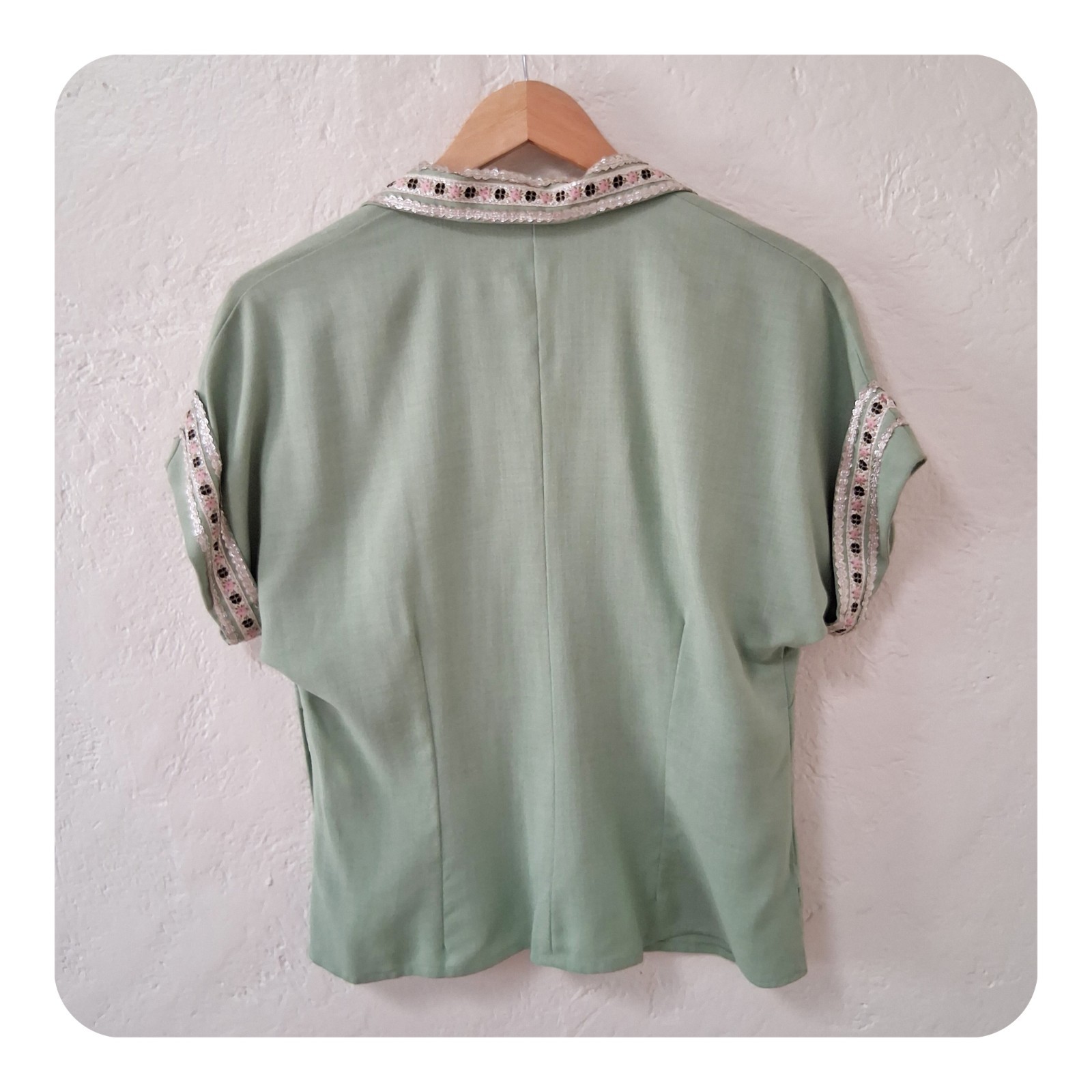 Vintage 1950s Buckboard Fashions Tucson AZ, Southwest Patio Blouse, Mid-Century