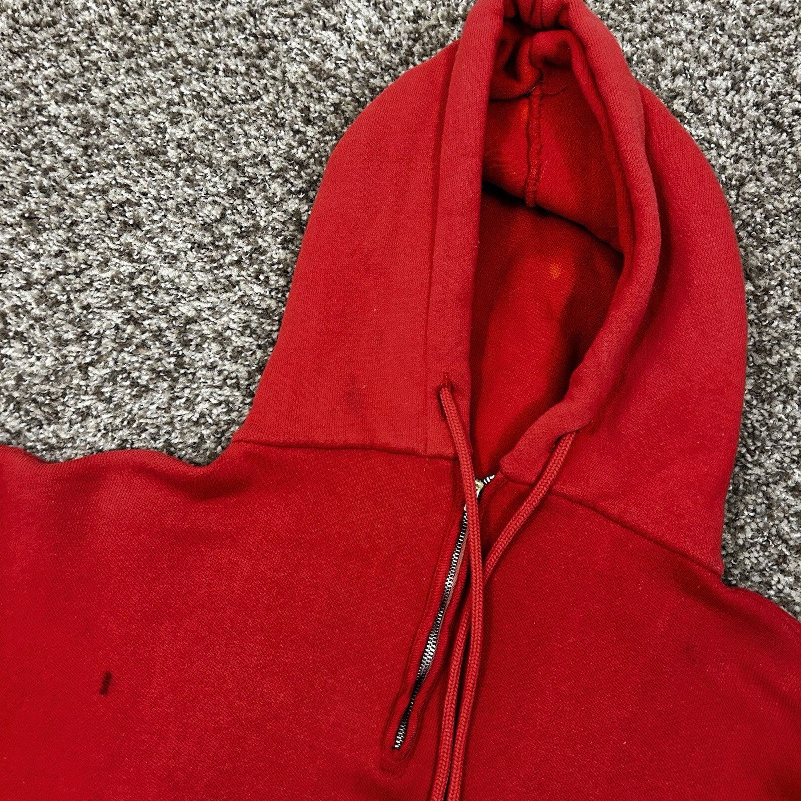 Vintage 1960s Hoodie Napoleon XIV 1966 Gordan Knit Concert Band Quarter Zip Red