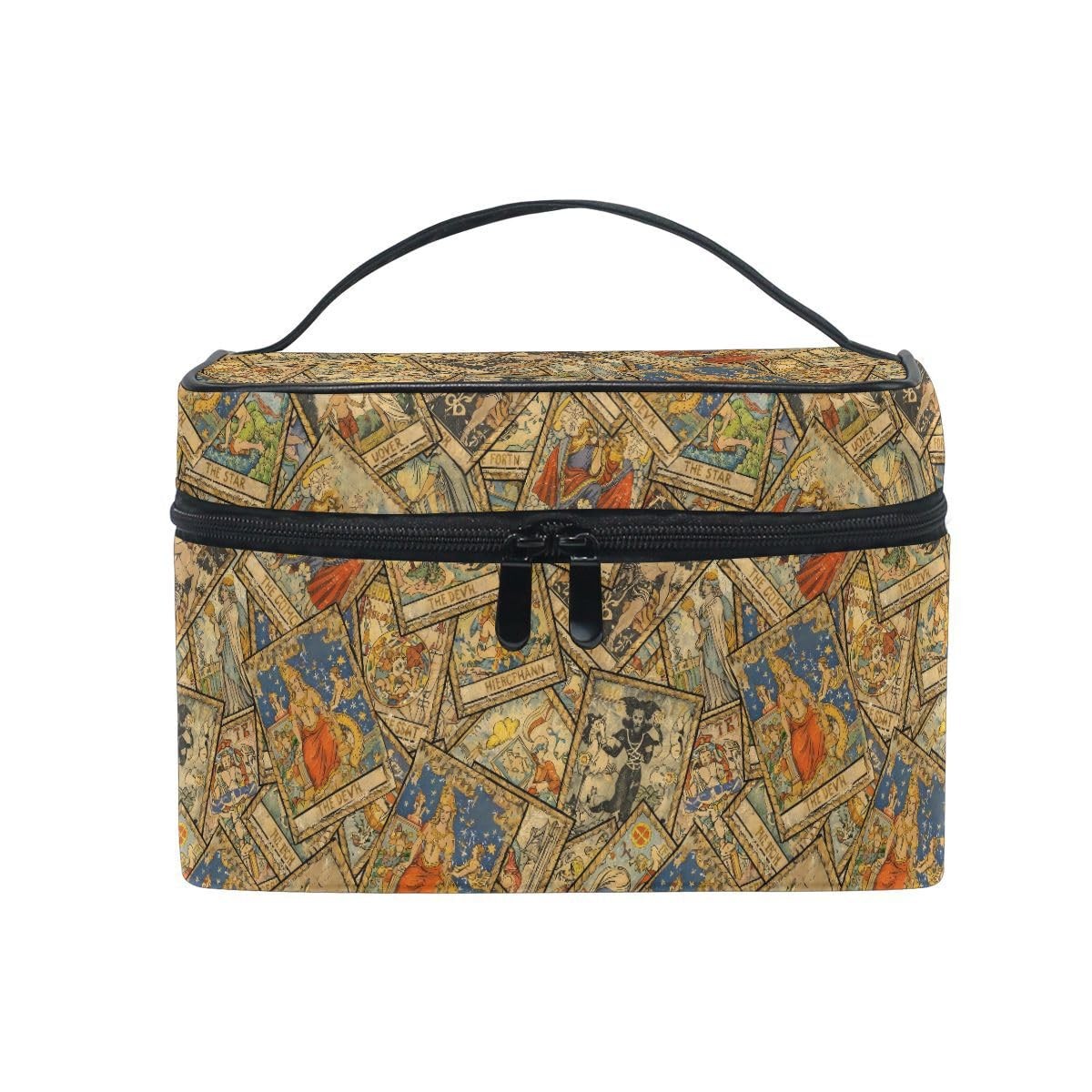 Makeup Train Cases Old Colorful 6.5x9x6.2 Inch (Pack of 1), Tarot