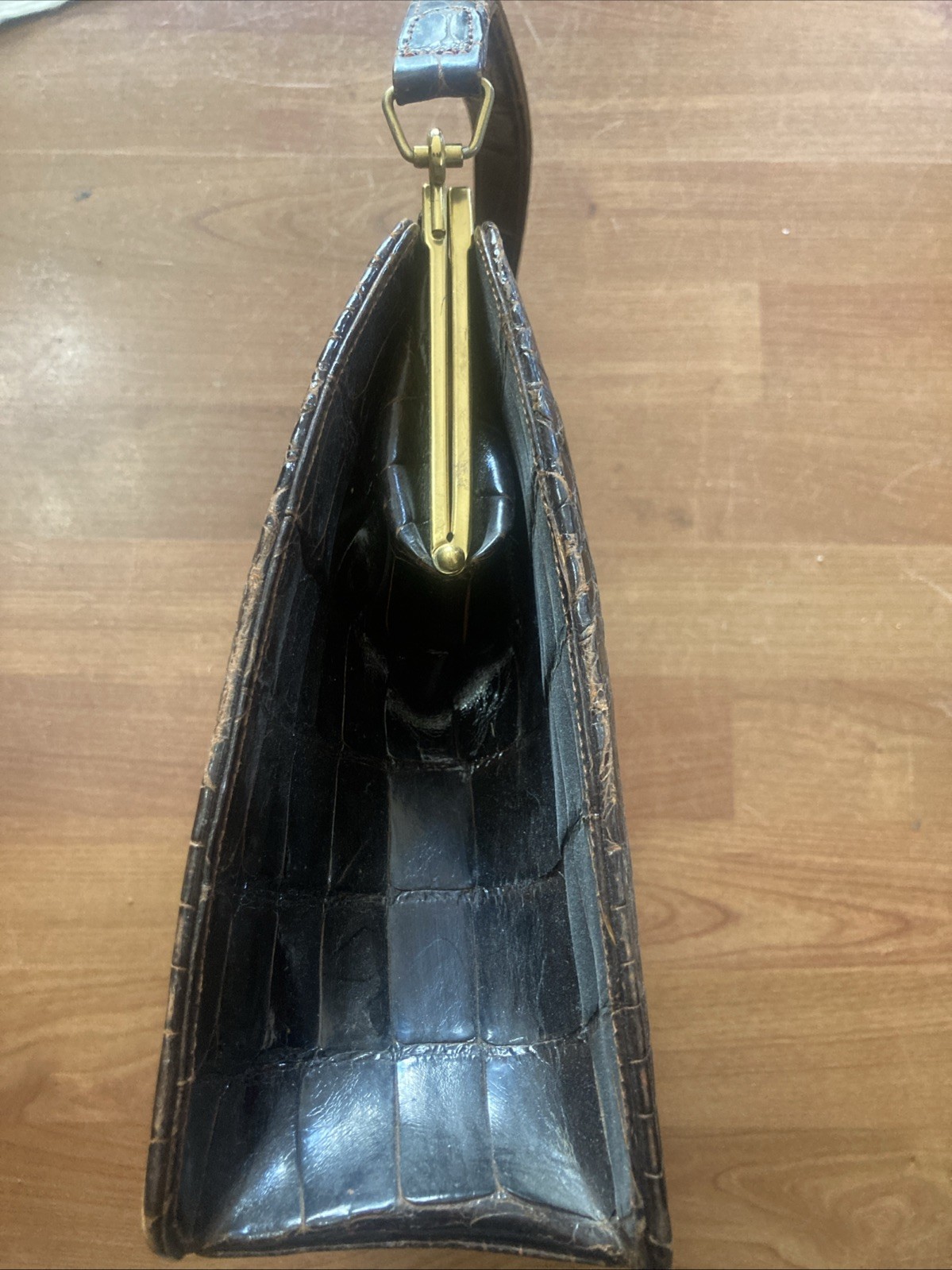 Vintage Kow Hoo Hong Kong Crocodile? Purse Mid Century Modern Handbag