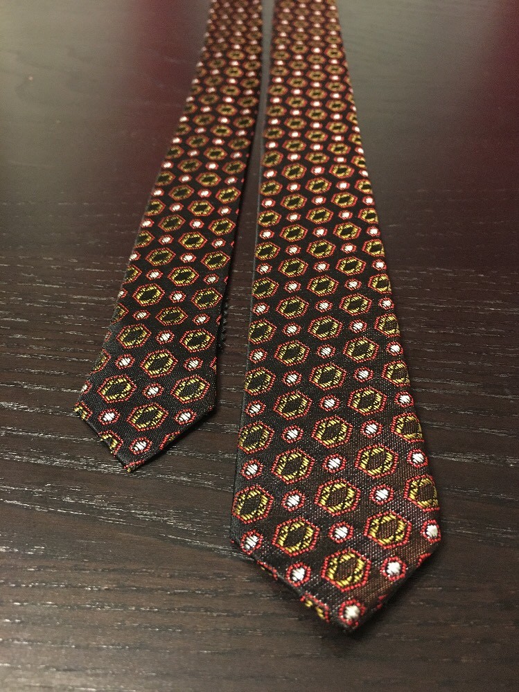 Vtg NOS 50s 60s Leeds Skinny Tie Embroidered Acetate Rayon 52” 1.5” Cardstock