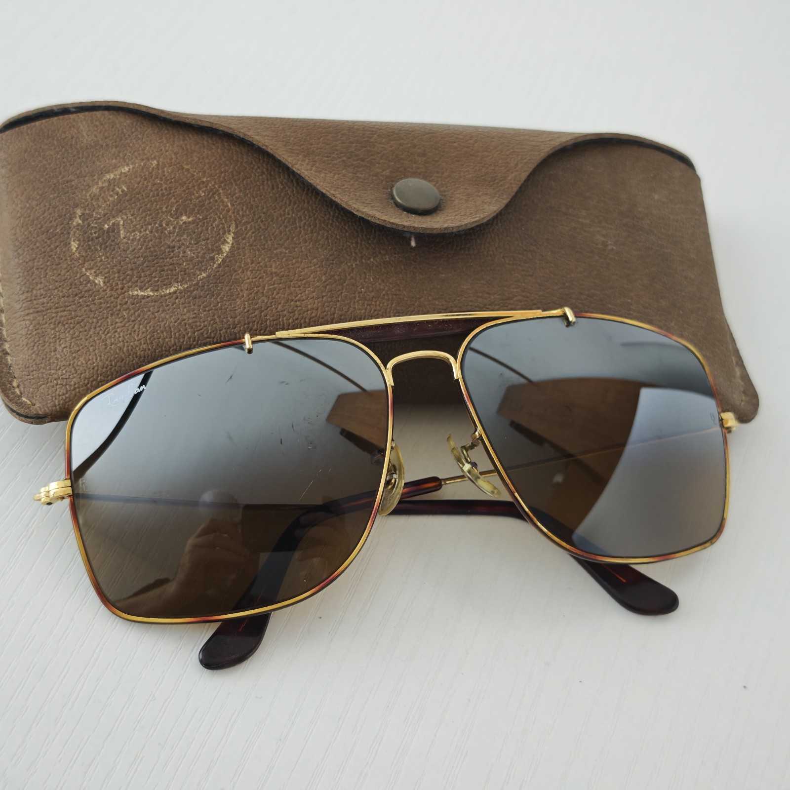 VINTAGE RAY BAN BL TORTOISE EXPLORER SUNGLASSES MADE USA 62/14 SUNGLASSES