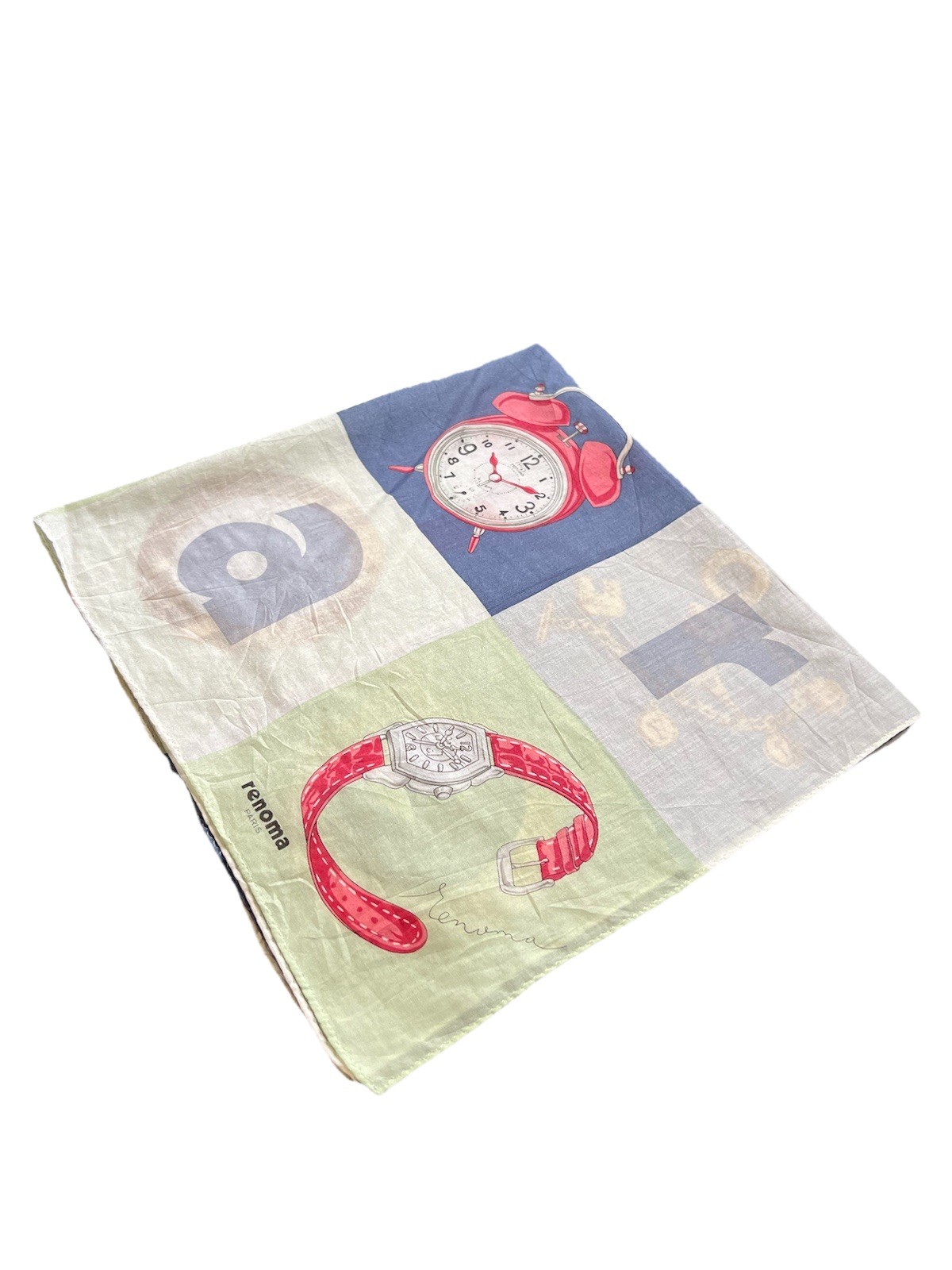 Renoma Vintage Cotton Bandana Retro Designer Square Scarf 22 In Good Condition