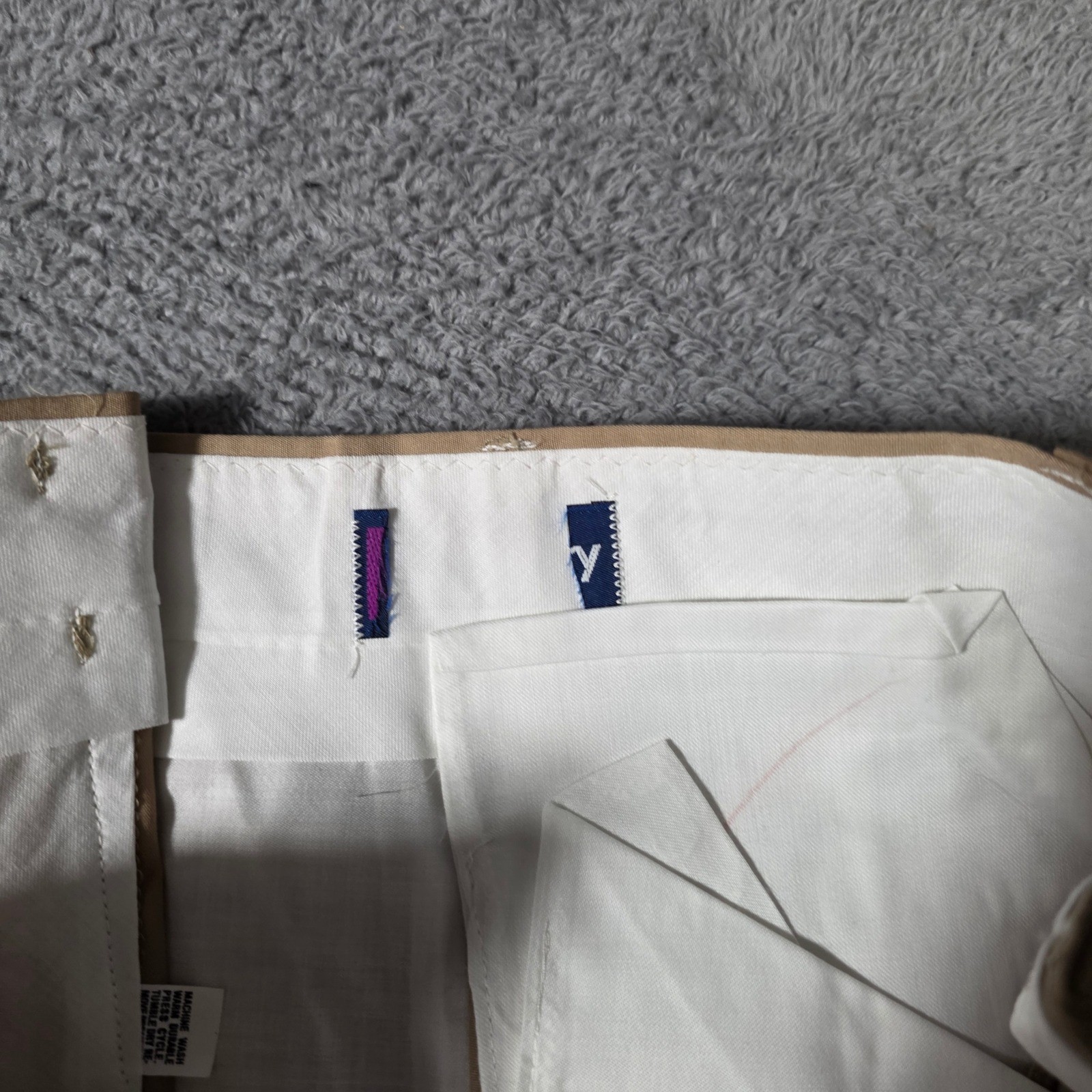 Mens 36×31 Trousers Tan Vintage Deadstock Klopman Dacron Cotton Slacks